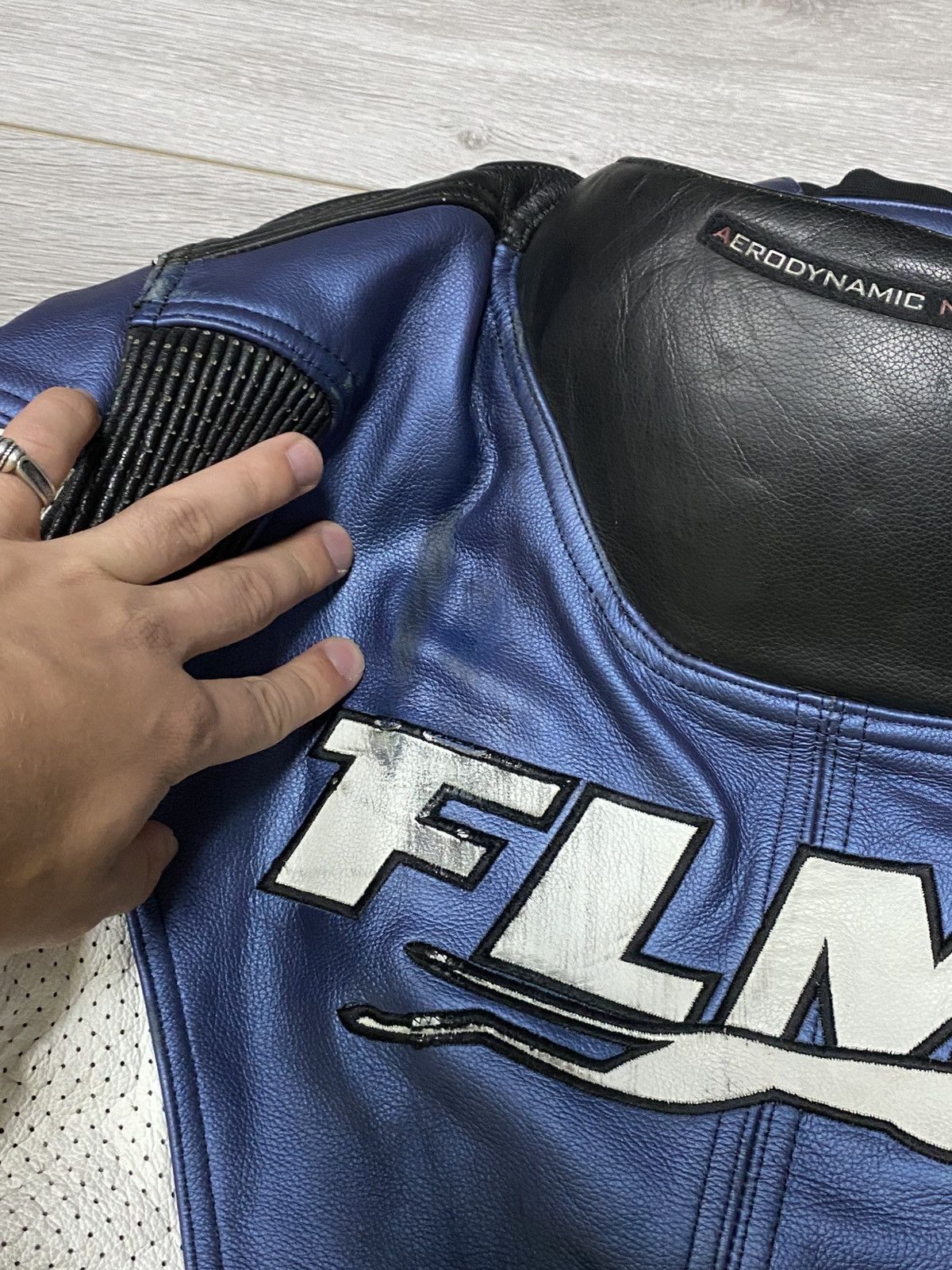 Vintage FLM MOTO with protection Micheline leather racing jacket Size US M / EU 48-50 / 2 - 12 Thumbnail