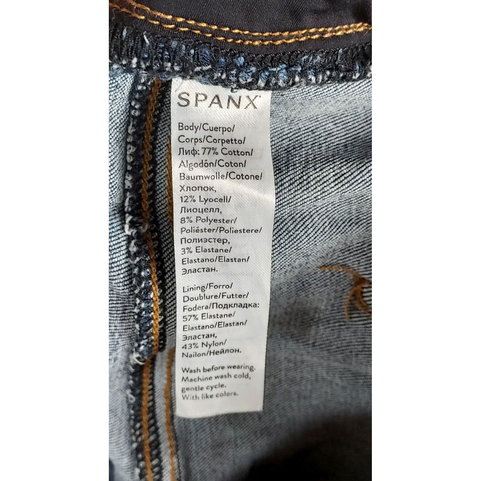 Spanx SPANX Jeans Womens 1X Blue Stretch Denim Shaping Skinny Jeggings Size 40" / US 18 - 7 Thumbnail