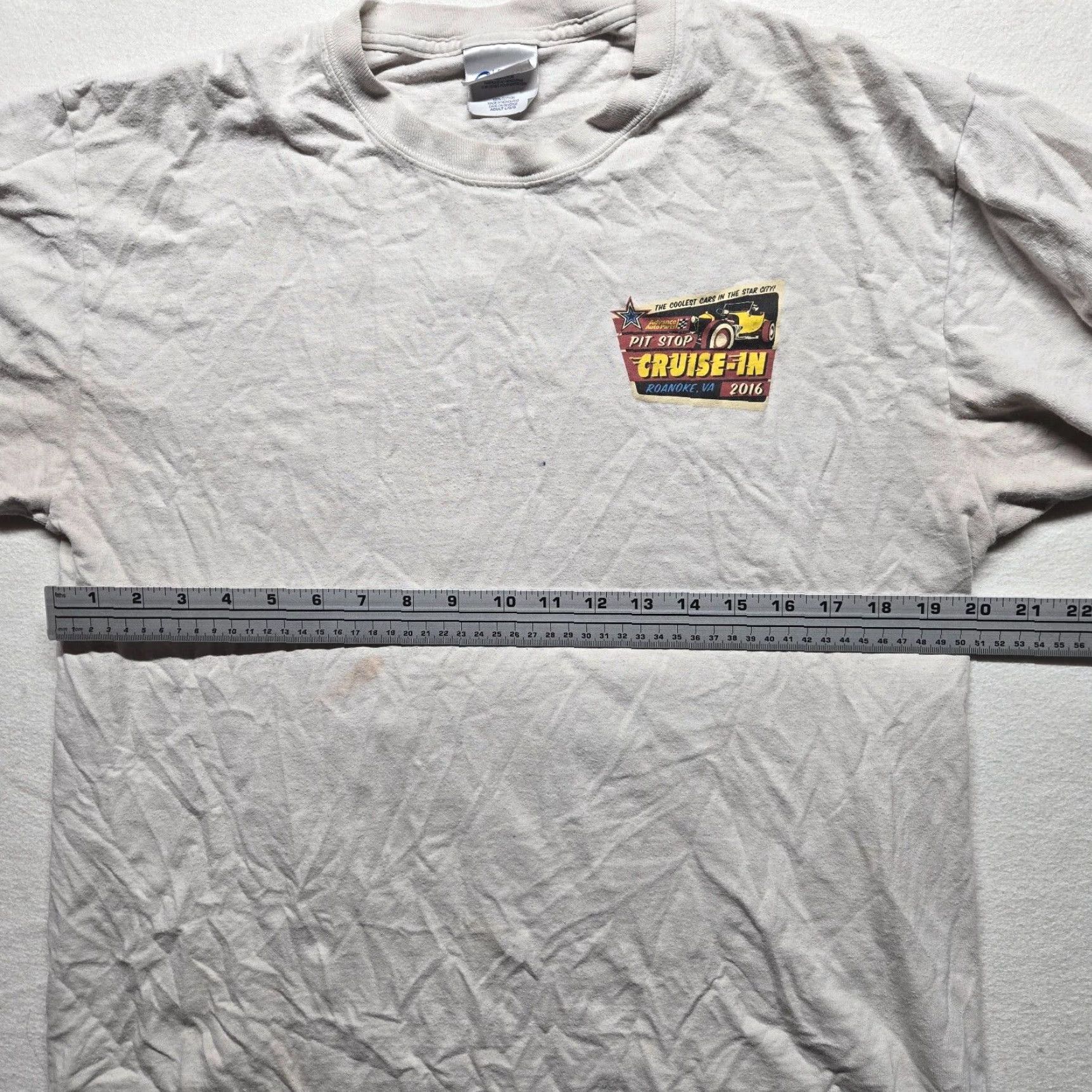 Hanes Hanes Brand Pit Stop 2016 Roanoke VA T-Shirt Men's Large L White Cotton Logo Race Car Vintage Yes | Advance Auto Parts Compatible Shirt Size US L / EU 52-54 / 3 - 5 Thumbnail