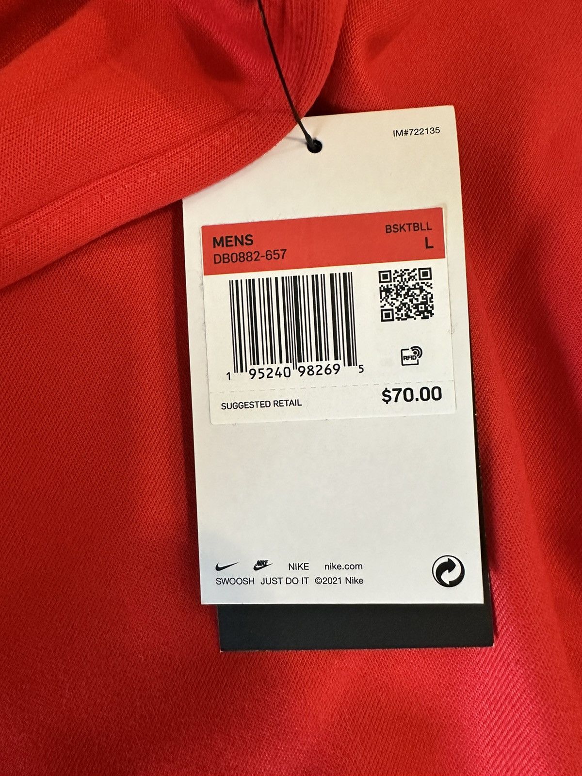 Nike Nike Atlanta Hawks Red Hooded Sweatshirt Size US L / EU 52-54 / 3 - 5 Thumbnail