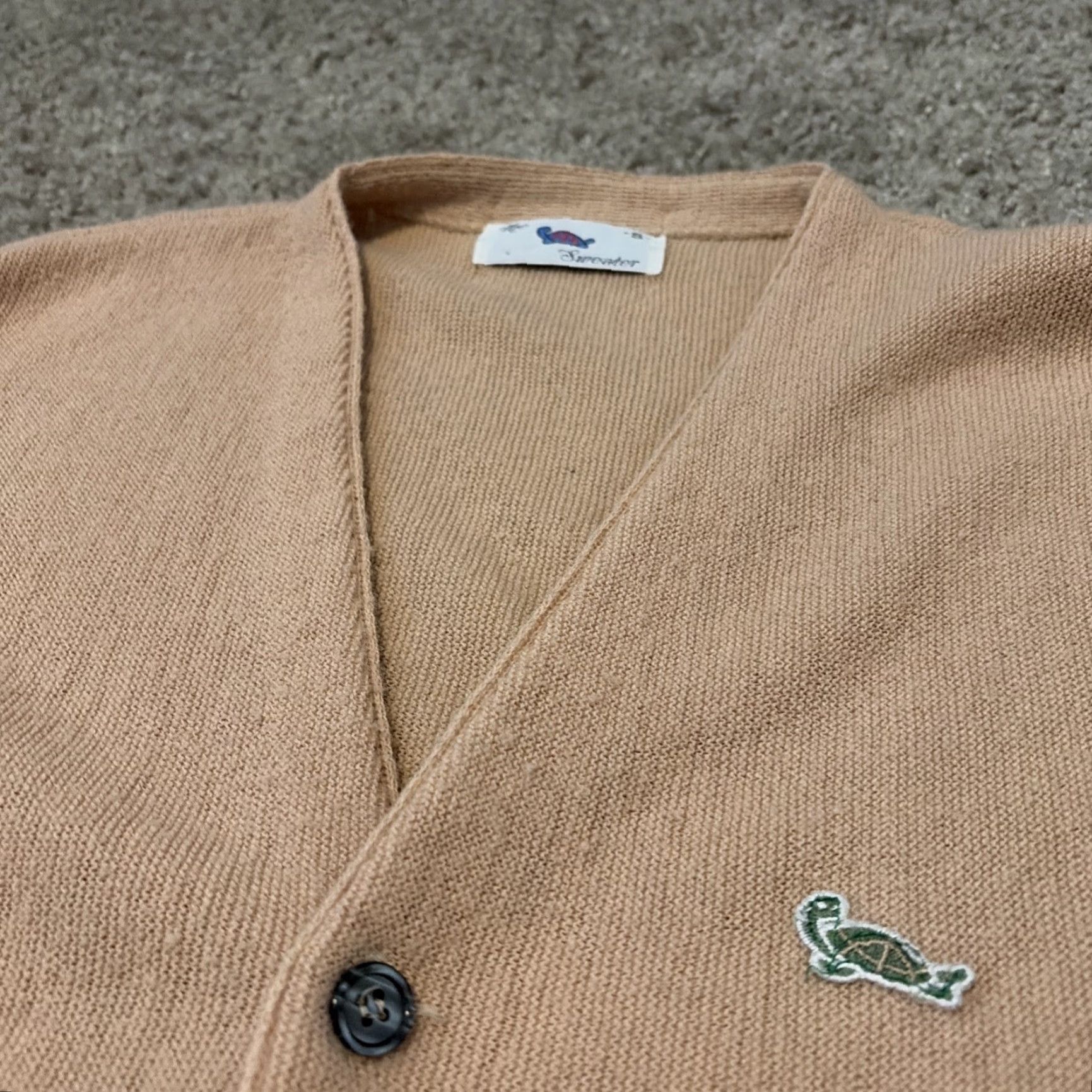 Vintage VINTAGE Turtle Sweater Cardigan Women Small Beige Acrylic Knit Size S / US 4 / IT 40 - 3 Thumbnail