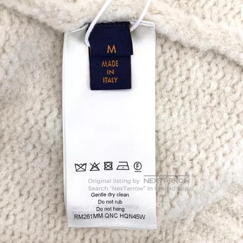 Louis Vuitton Louis Vuitton 26 off-white logo intarsia crewneck wool lon Size US M / EU 48-50 / 2 - 6 Thumbnail