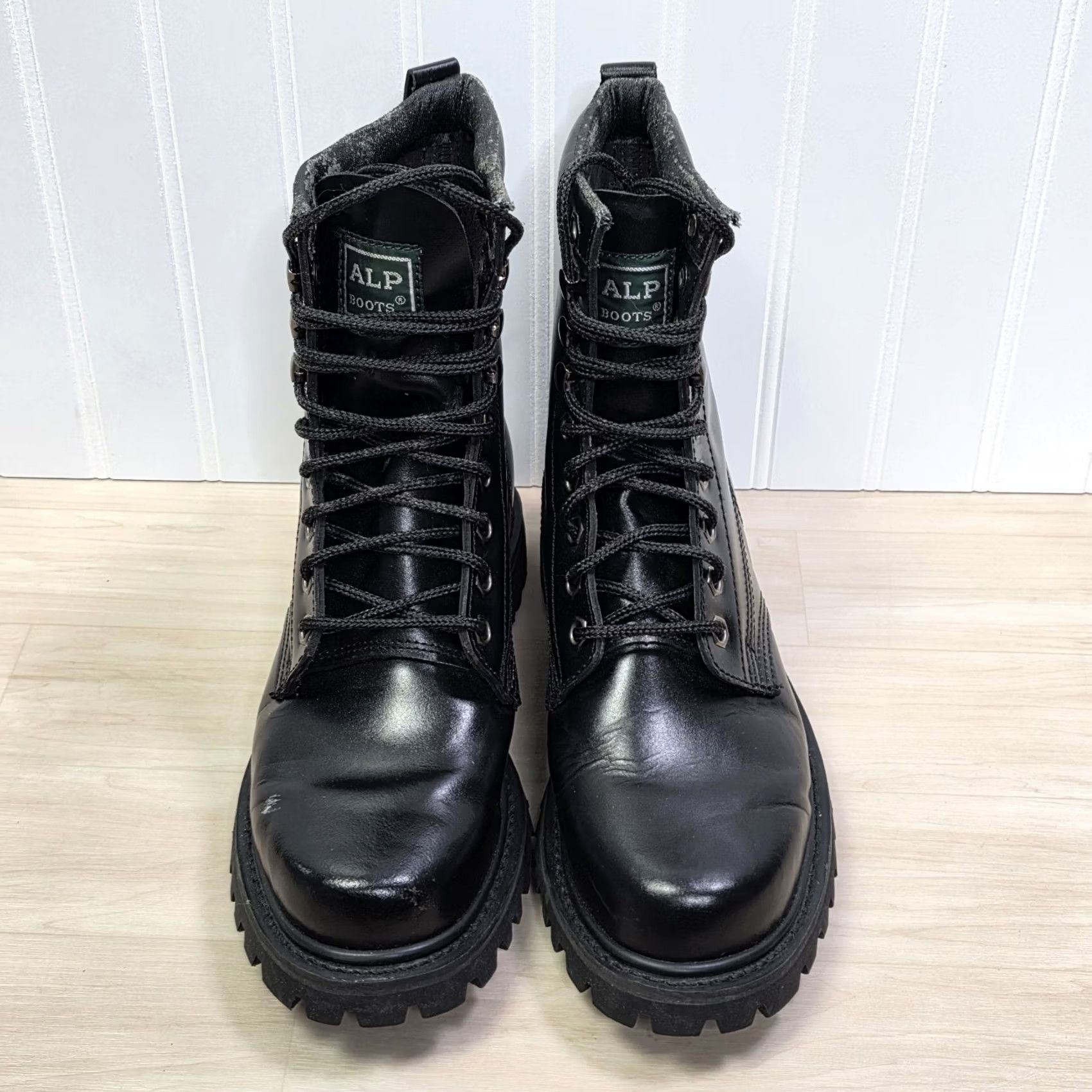 Vintage VINTAGE ALP Black Leather Hiking Work Boots Size 7 1990s y2k grunge emo Mens Size US 7 / EU 40 - 3 Thumbnail