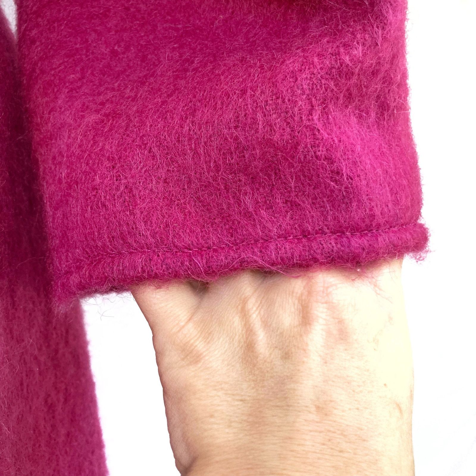 Vintage × Yves Saint Laurent Vintage 70s Giorgio Sant’Angelo Fuchsia Mohair Wrap Coat Size M / US 6-8 / IT 42-44 - 10 Thumbnail