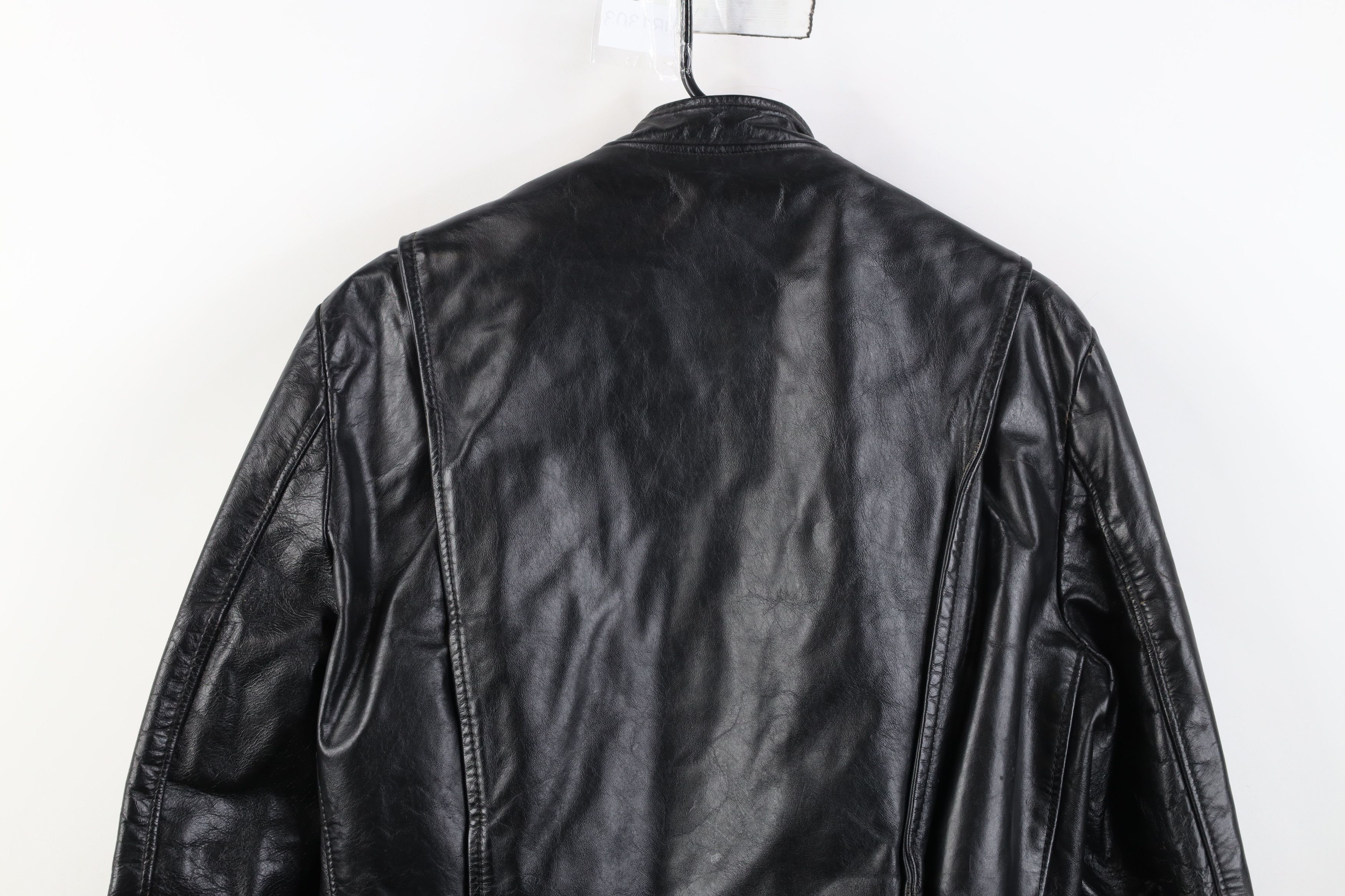 Vintage Vintage 60s 70s Leather Buckle Back Cafe Racer Jacket USA Size US L / EU 52-54 / 3 - 15 Thumbnail