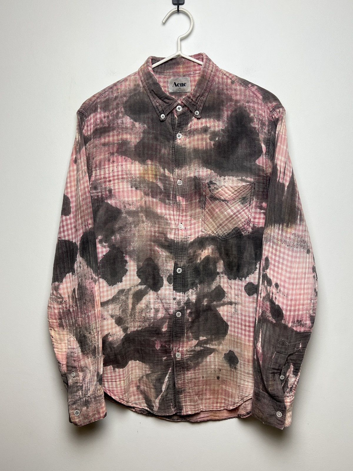 image of Acne Studios x Vintage Acne Painters Vintage Travis Flannel Shirt Tie Dye Y2K S-M (Size Small)