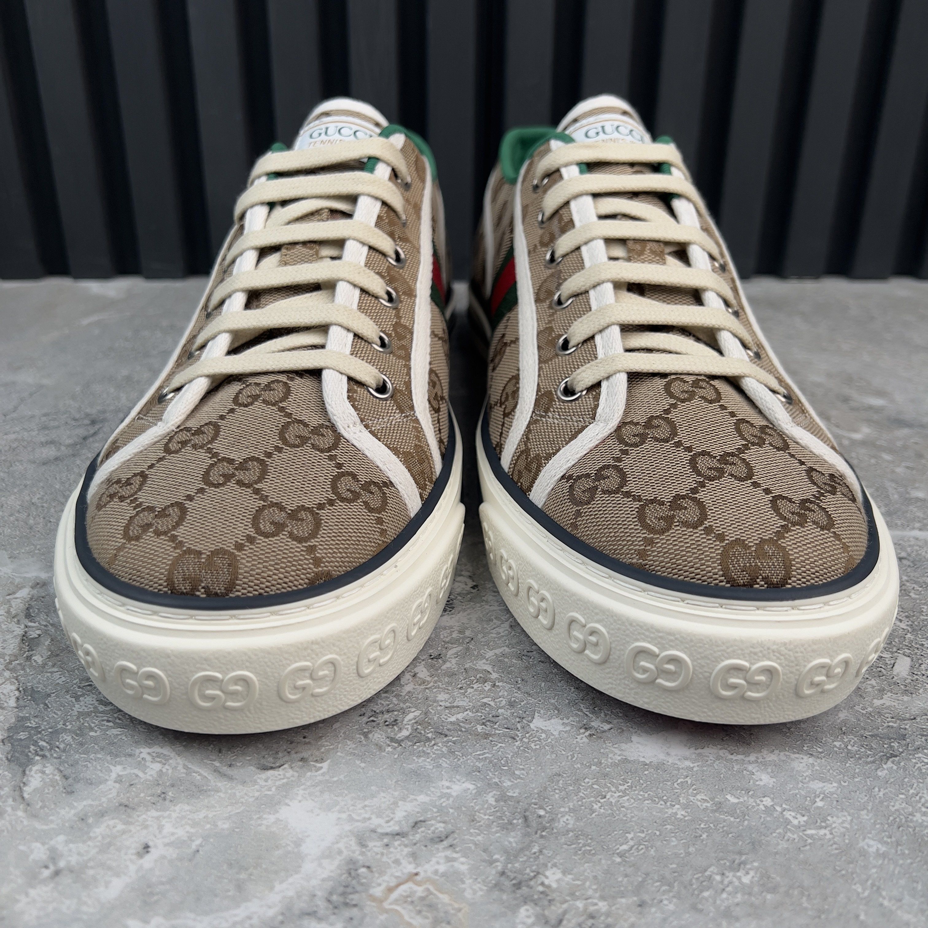 Gucci Tennis 1977 GG Low Top Sneakers Monogram Beige Fabric Size US 12.5 / EU 45-46 - 5 Thumbnail