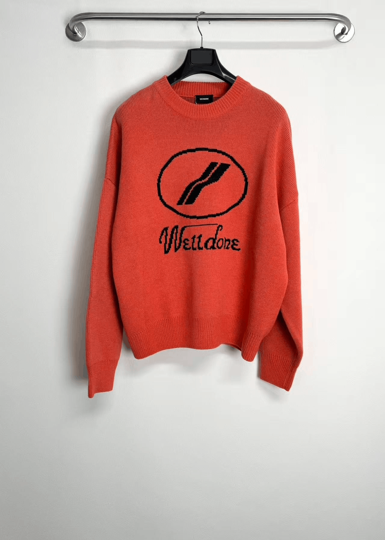 WE11DONE We11done Orange Knit Logo Sweater Size US M / EU 48-50 / 2 - 1 Thumbnail