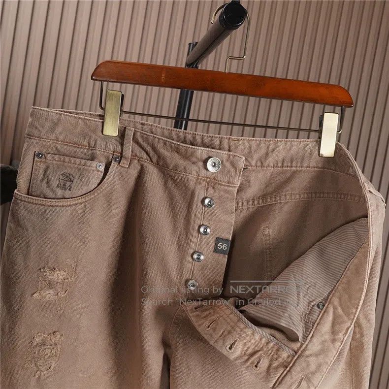 Brunello Cucinelli Brunello Cucinelli Desert Color Spring/Summer Denim Pants Size US 40 / EU 56 - 3 Thumbnail