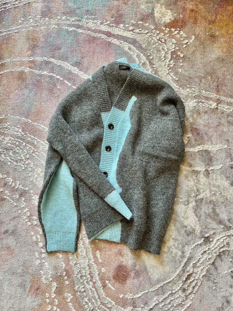 Undercover UNDERCOVER Patchwork V-Neck Wool Sweater Intricately Geomet Size US XL / EU 56 / 4 - 1 Thumbnail