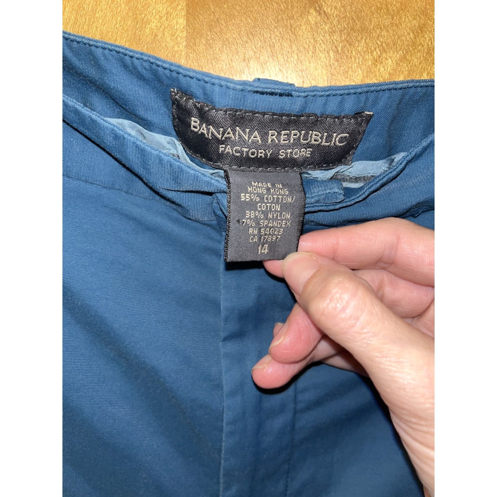 Banana Republic Banana Republic Womens Size 14 Casual Stretch Cotton Nylon Spandex Pants, Teal, Dress Pants, Spring Summer Fall Size 36" / US 14 / IT 50 - 3 Thumbnail