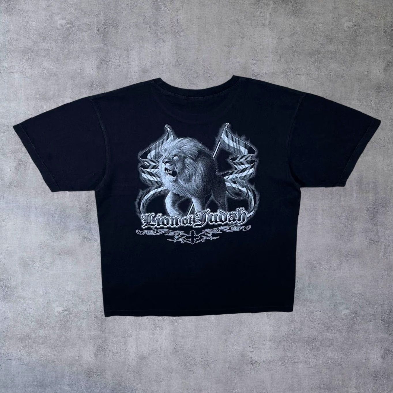 Vintage VINTAGE Lion Of Judah T-Shirt Lions Rasta Reggae Spellout Graphic Black Large Mens Shirt Size US L / EU 52-54 / 3 - 2 Thumbnail