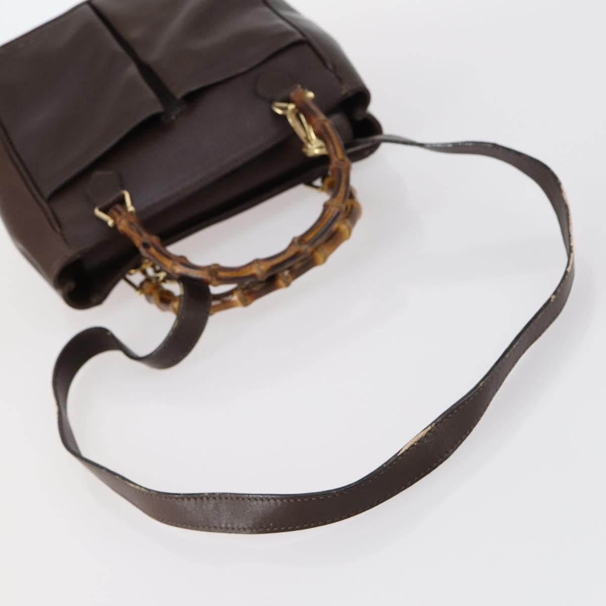 Gucci GUCCI Bamboo Handbag Leather Brown Size ONE SIZE - 7 Thumbnail