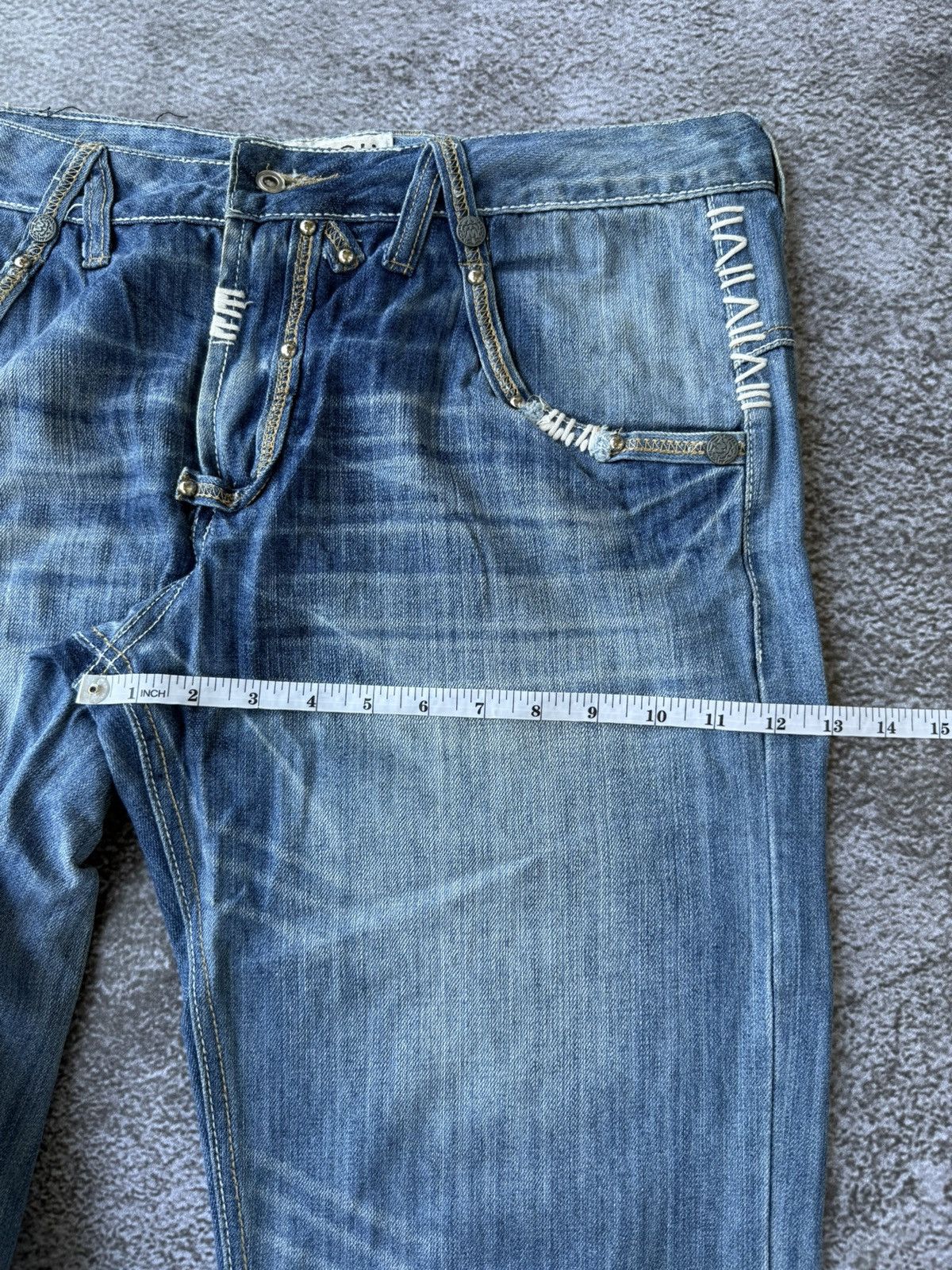 20471120 × Beauty Beast × Japanese Brand H.Boy blue denim jeans studs Ifsixwas kmrii style Size US 36 / EU 52 - 11 Thumbnail