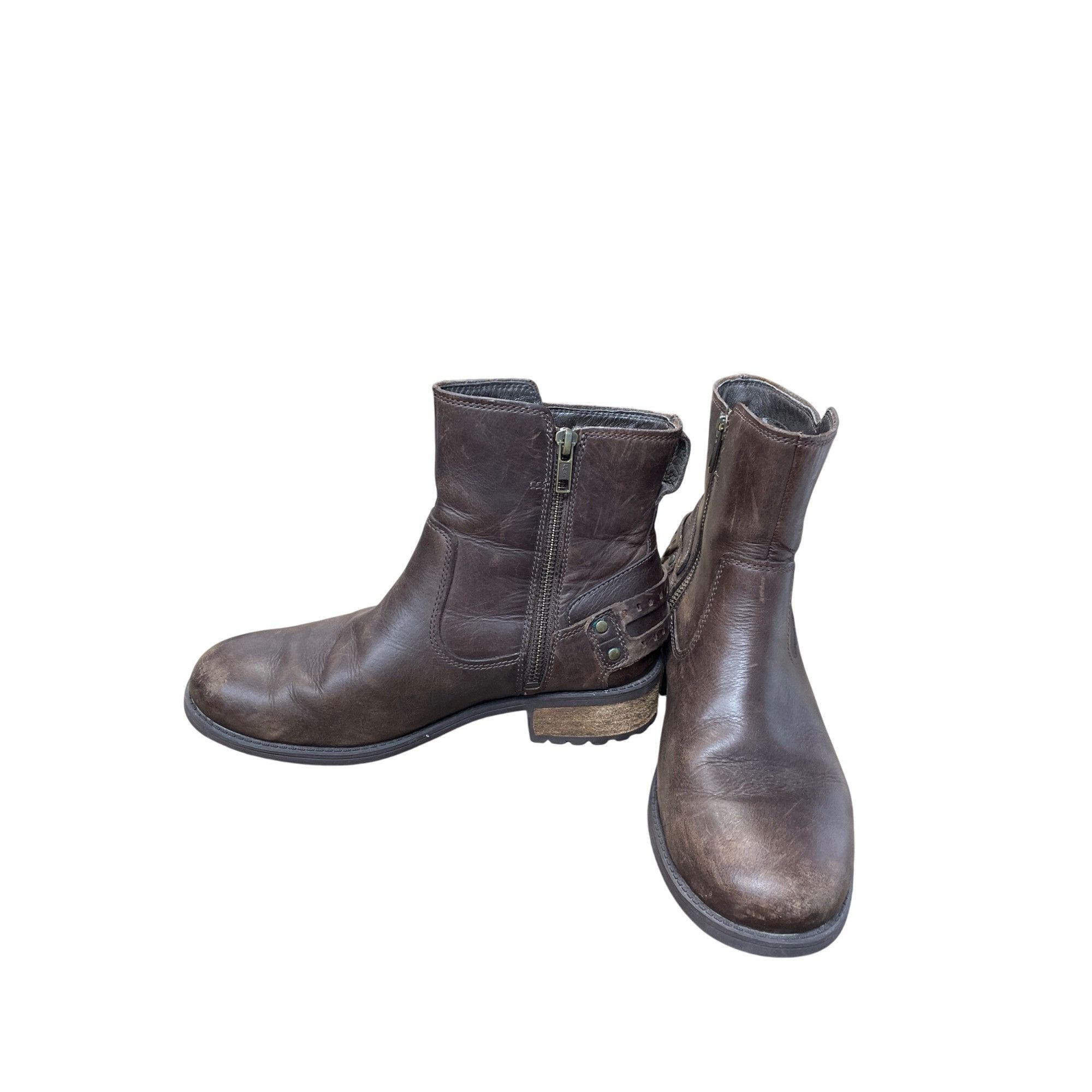 Ugg UGG Womens Brown Leather Ankle Moto Boots Size 8 SKU 9280 Size US 8 / IT 38 - 2 Thumbnail