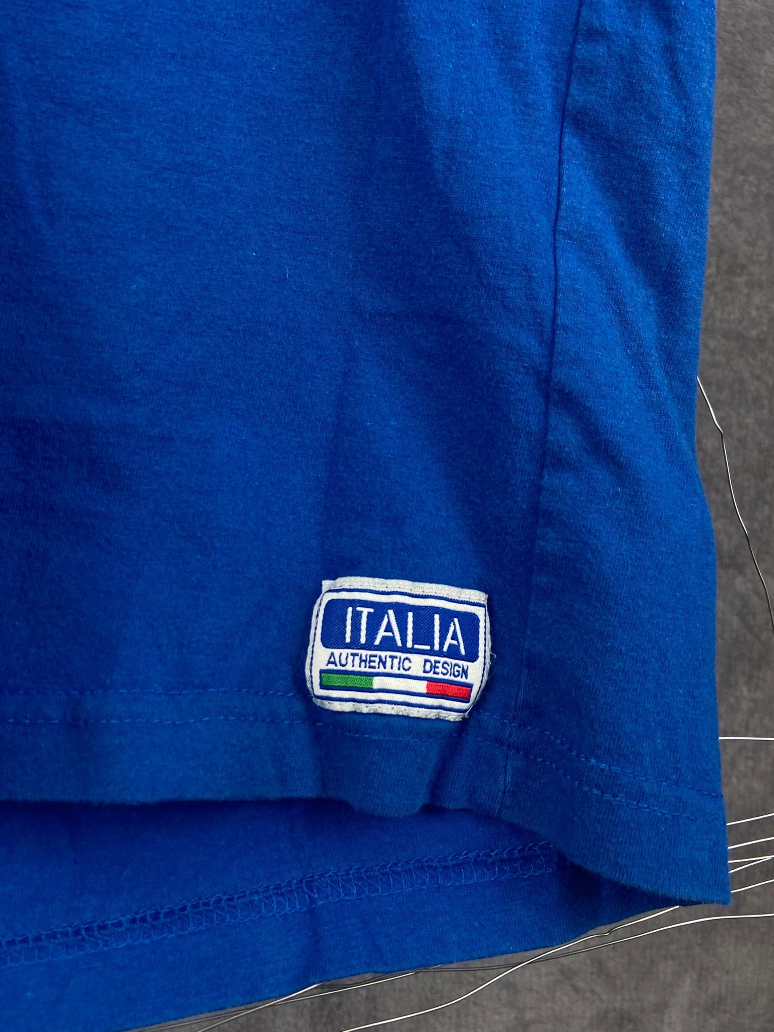 Vintage Italia Embroidered Soccer Tee Blue Retro Style S Size US S / EU 44-46 / 1 - 3 Thumbnail