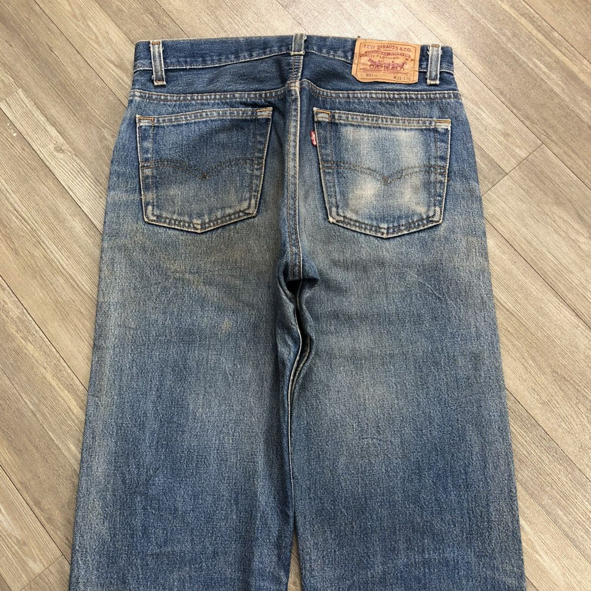 Levi's × Levi's Vintage Clothing × Vintage 🇺🇸 1990s Vintage Levis Strauss 501 #546 Faded Blue Jeans Size US 30 / EU 46 - 3 Thumbnail