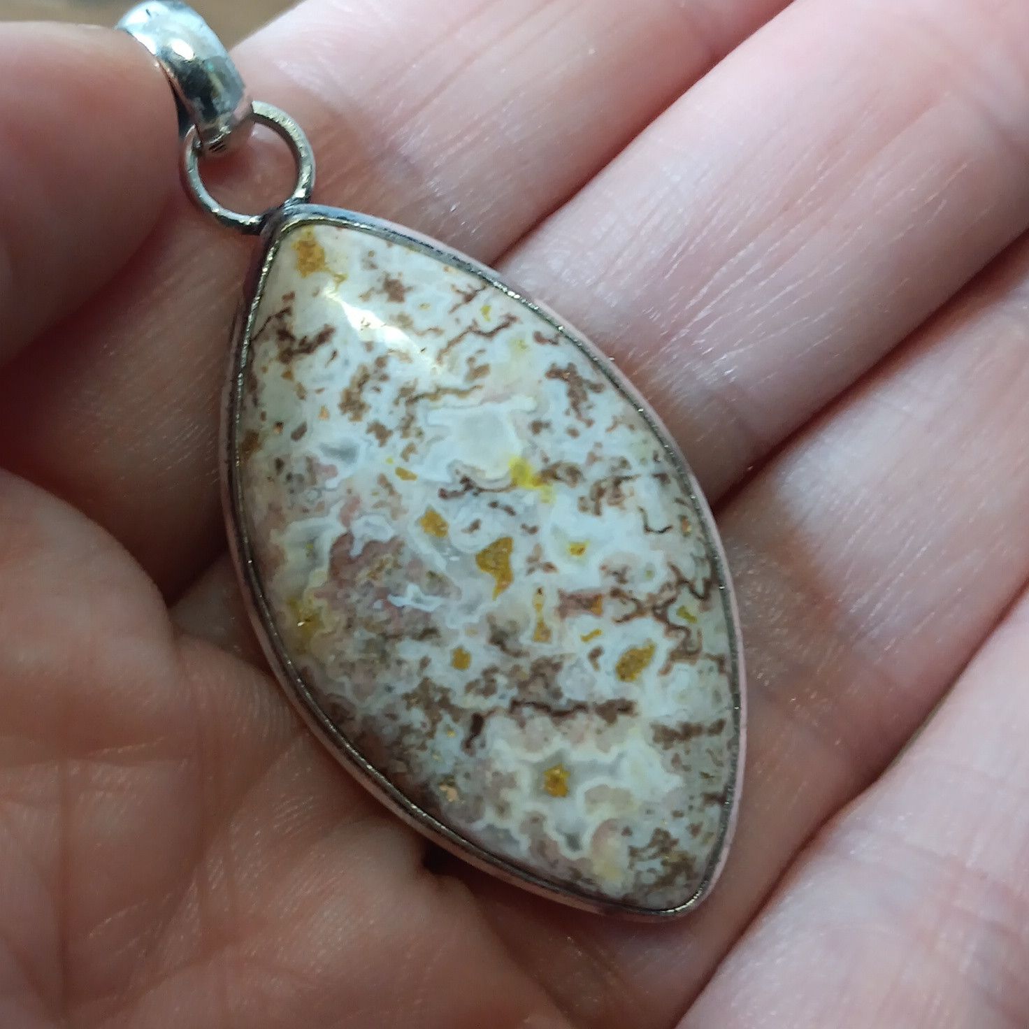 Other Crazy Lace Agate gemstone pendant necklace Size ONE SIZE - 5 Thumbnail