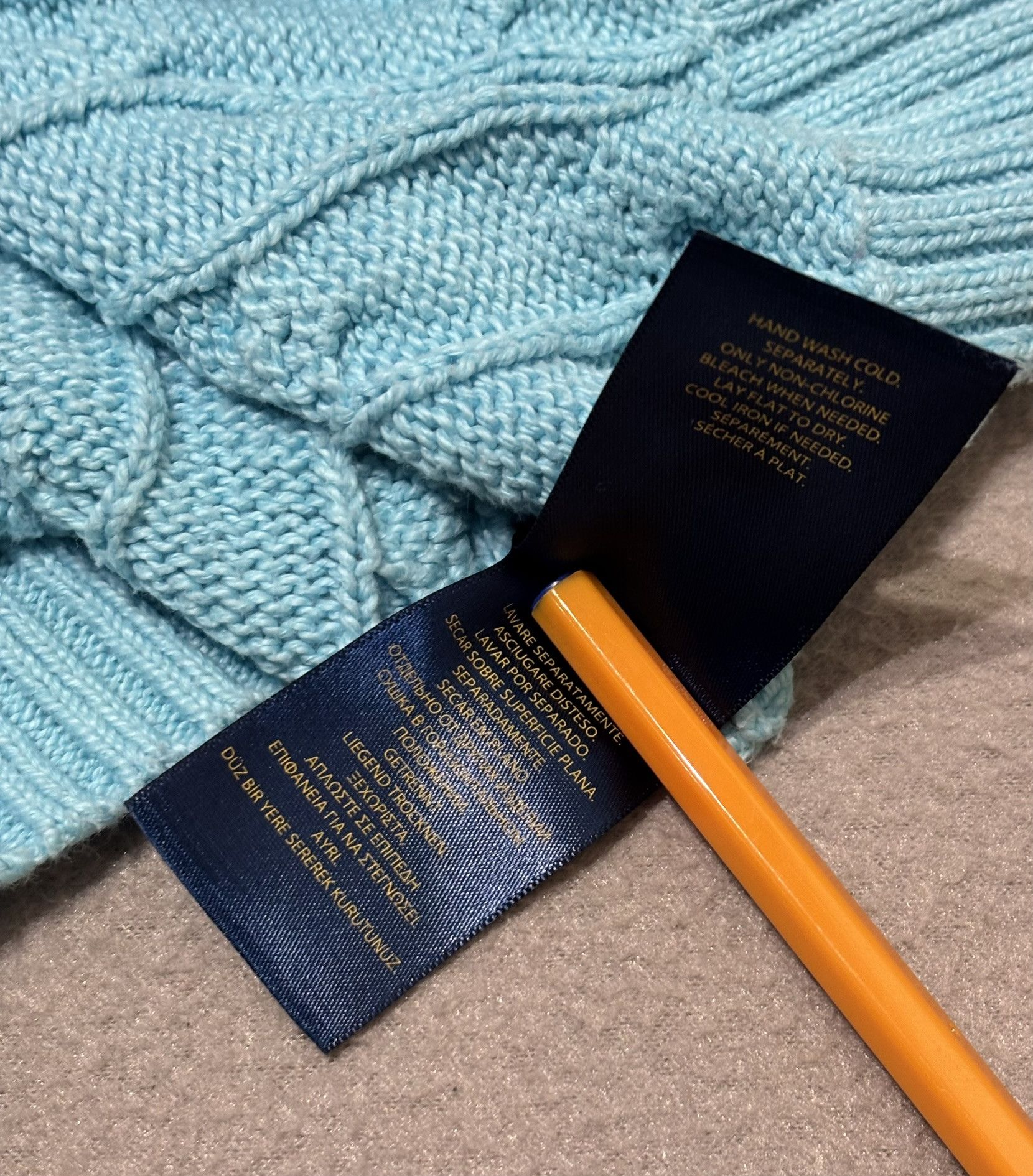 Polo Ralph Lauren Polo Ralph Lauren Cable Knit Baby Blue Sweater Large Size L / US 10 / IT 46 - 12 Thumbnail