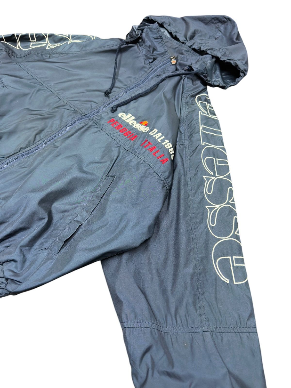 Ellesse × Vintage Vintage Ellesse Jacket Removeable Hoodie Big Spell Out Size US M / EU 48-50 / 2 - 2 Thumbnail