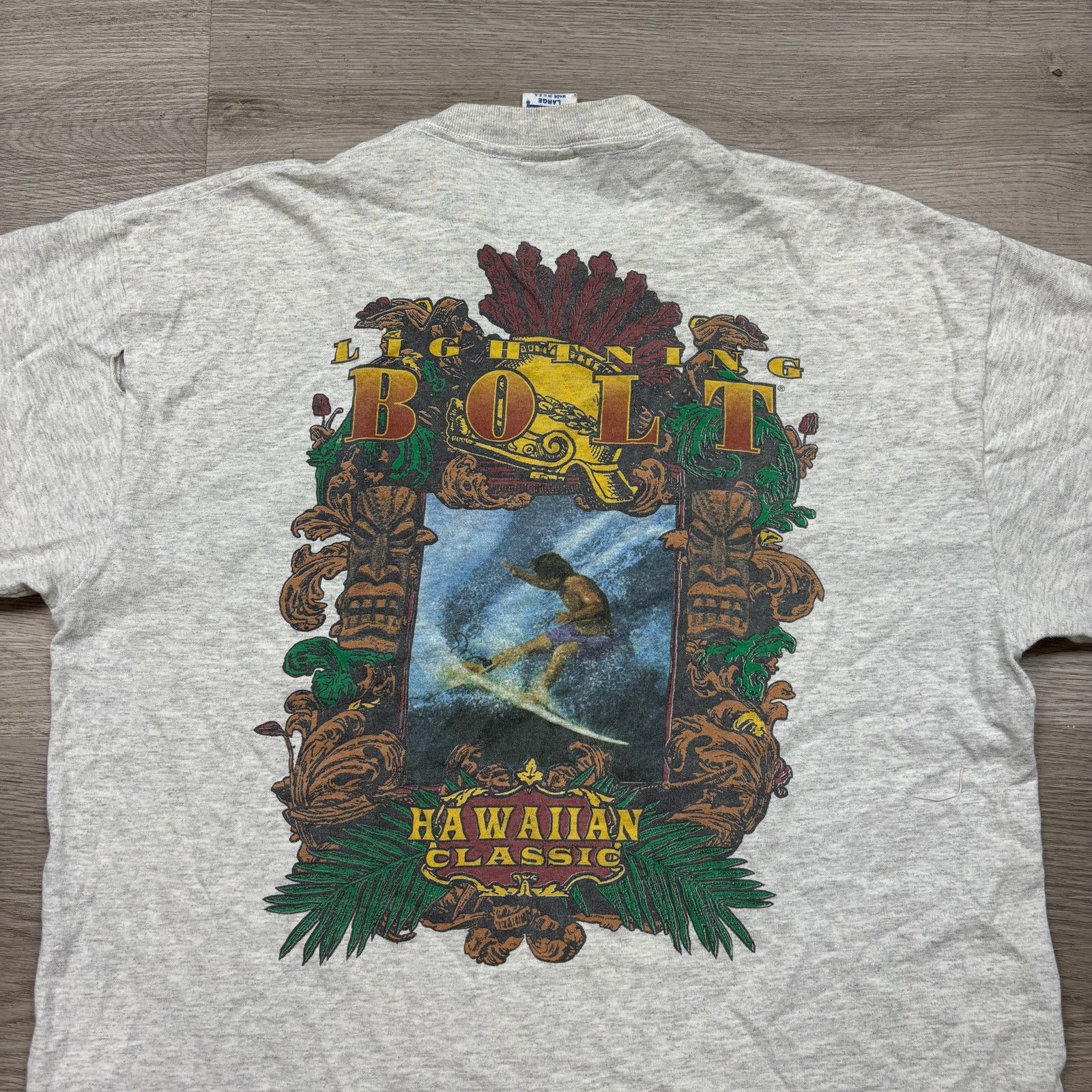 Lightning Bolt × Vintage Vintage 90s Lightning Bolt Hawaiian Classic Surf Shirt Large Size US L / EU 52-54 / 3 - 3 Thumbnail