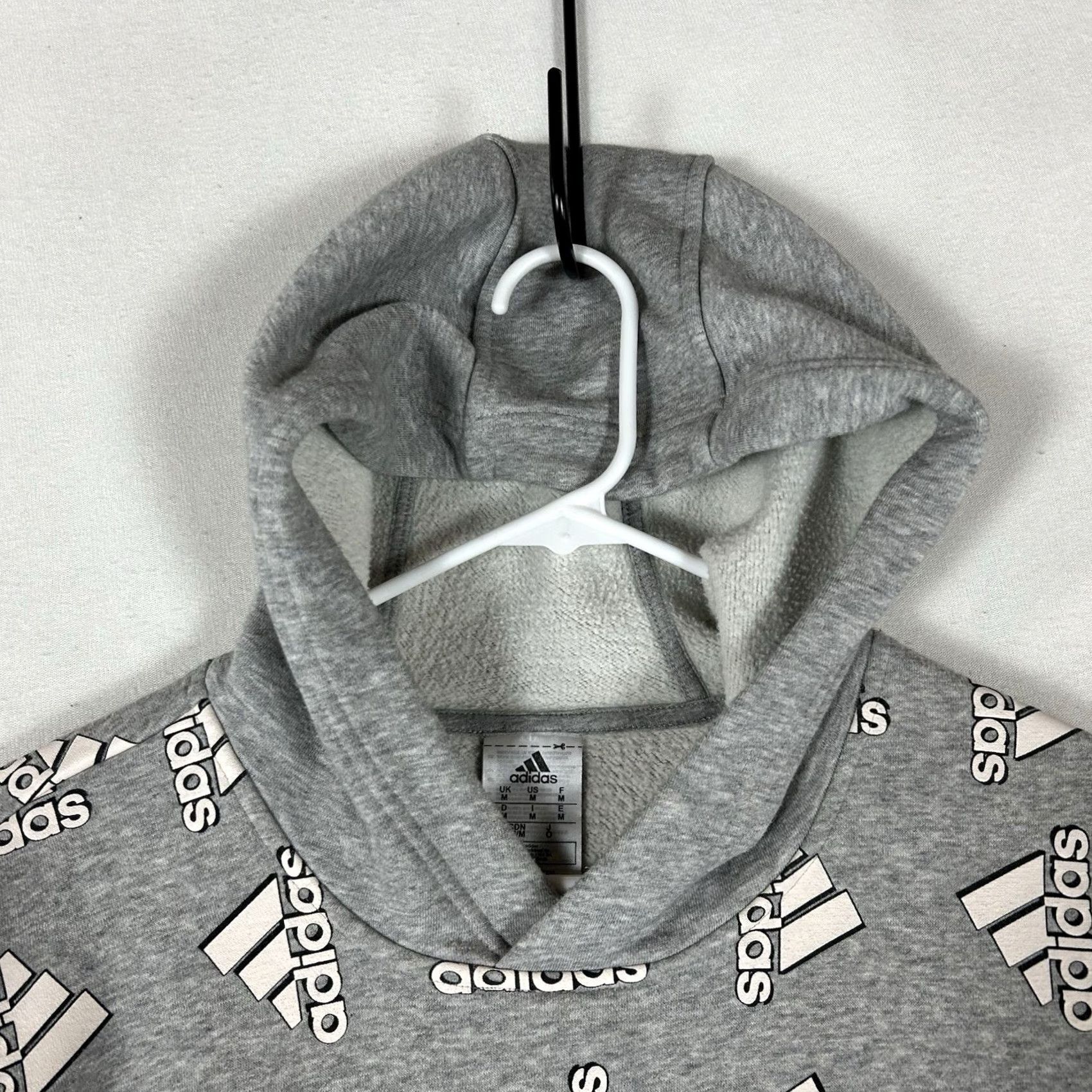 Adidas Adidas All Over Print Hoodie Mens M Gray Casual Hooded Sweatshirt Sports Size US M / EU 48-50 / 2 - 2 Thumbnail