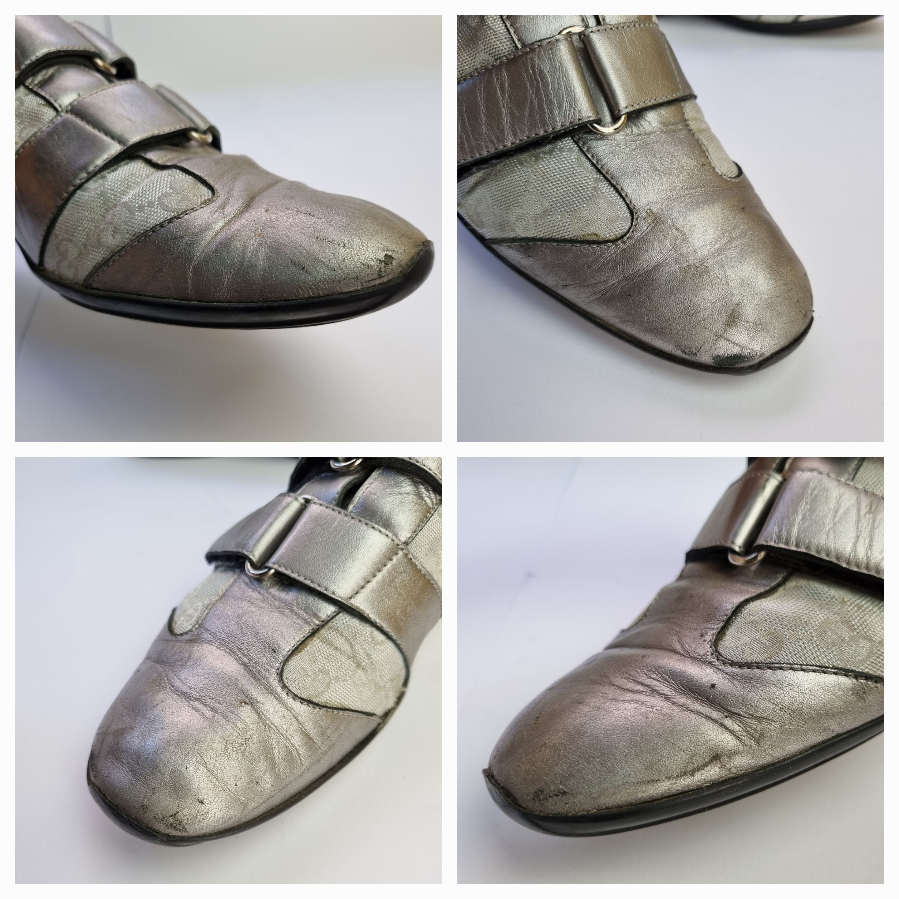 Gucci × Vintage Gucci Monogram Leather Metallic Italian Sneakers 091838 Size US 8 / EU 41 - 19 Thumbnail