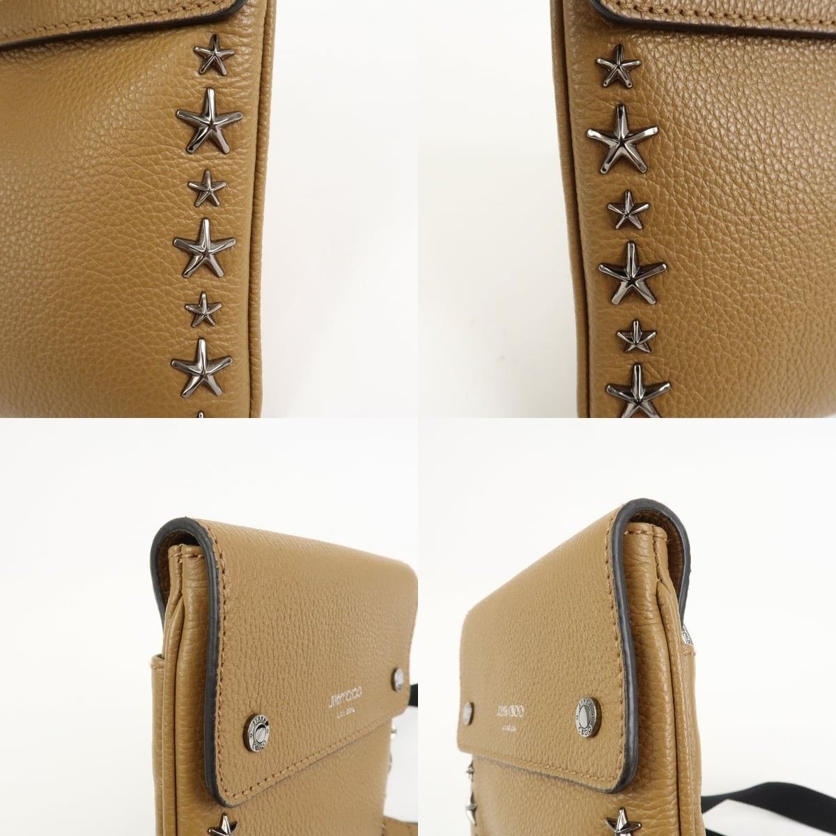 Jimmy Choo Jimmy Choo Kimi Messenger Calfskin Crossbody Bag Tan Size ONE SIZE - 6 Thumbnail