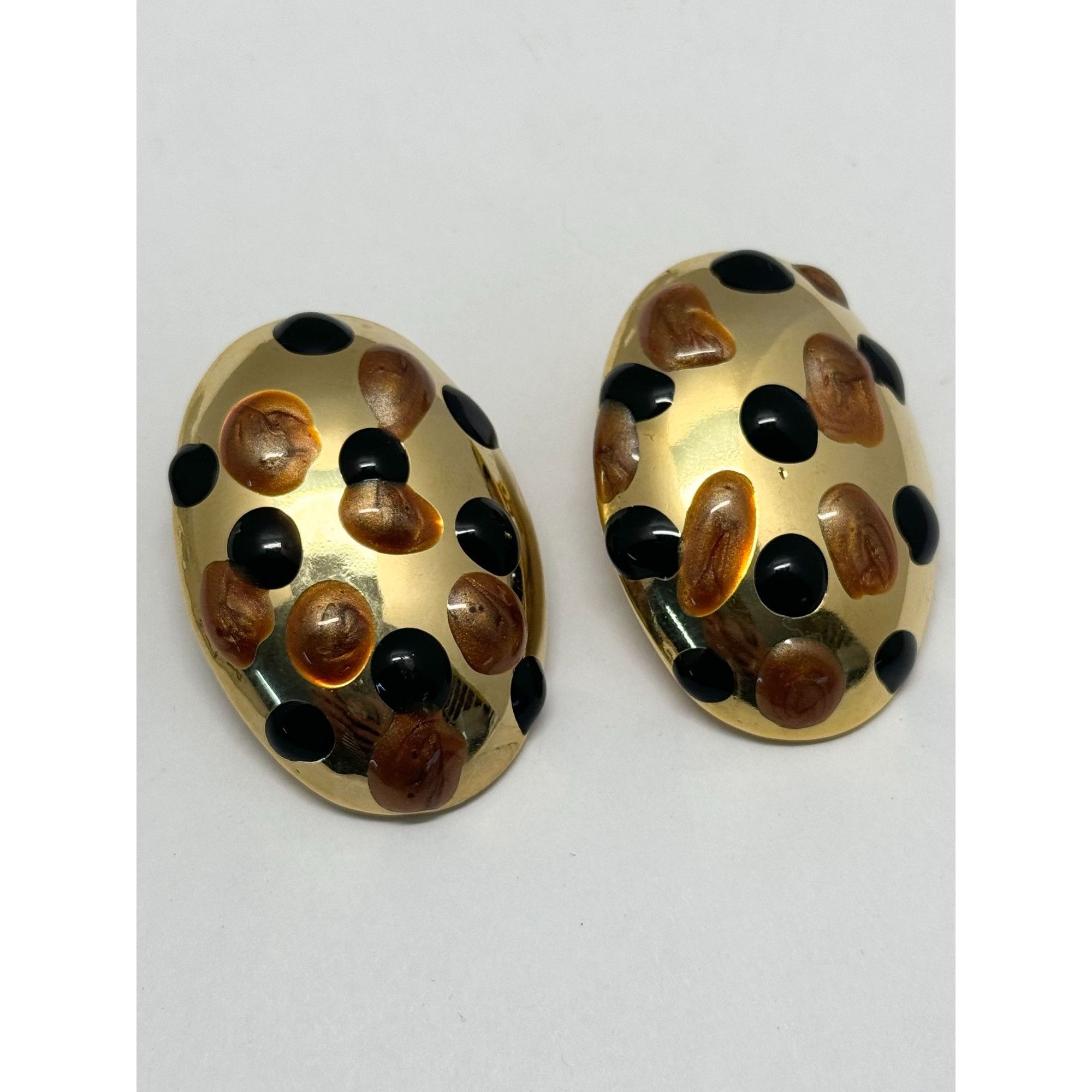 Vintage Vintage gold spotted earrings Size ONE SIZE - 2 Thumbnail