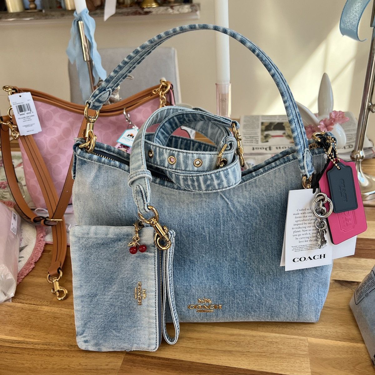 Coach Coach denim Laurel bundle with wristlet authentic Size ONE SIZE - 1 Thumbnail
