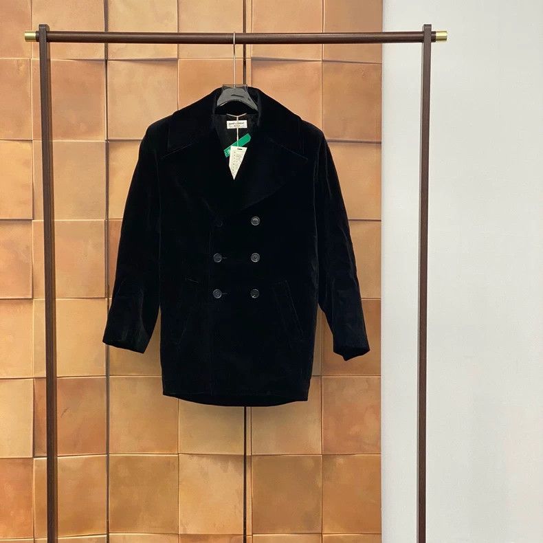 Saint Laurent Paris Saint Laurent Paris size os Velvet rhinestone logo coat 25 Size US M / EU 48-50 / 2 - 4 Thumbnail