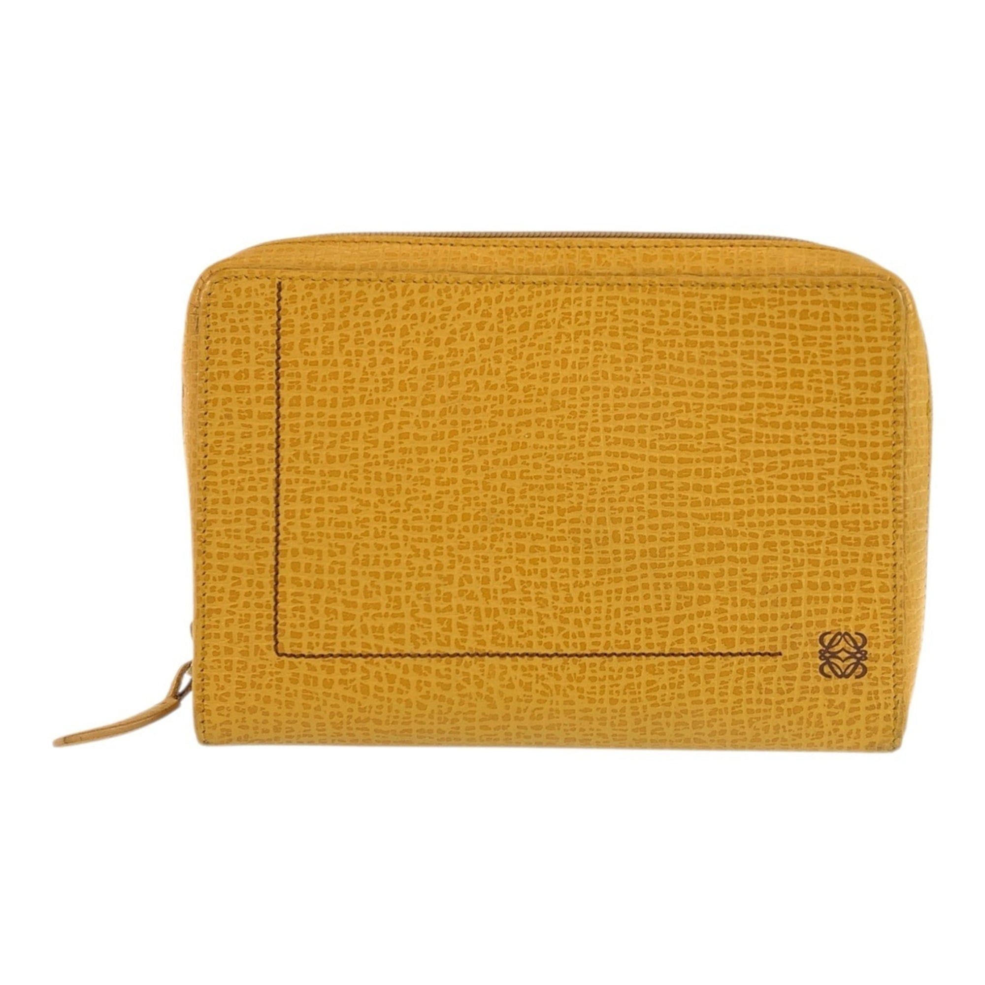 Loewe LOEWE Anagram Yellow Leather L12 Handbag Pouch Cosmetic for Women Size ONE SIZE - 1 Thumbnail