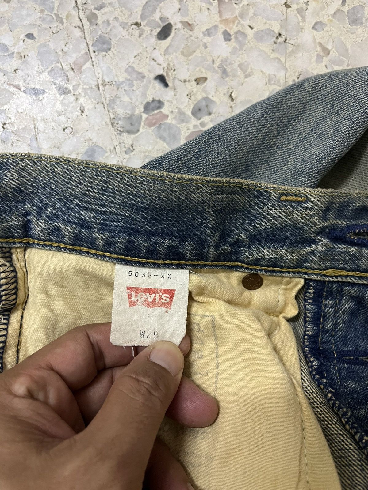 Levi's Vintage Clothing Levi’s 503B Selvedge Denim – Vintage Distressed Fade Size US 29 - 9 Thumbnail