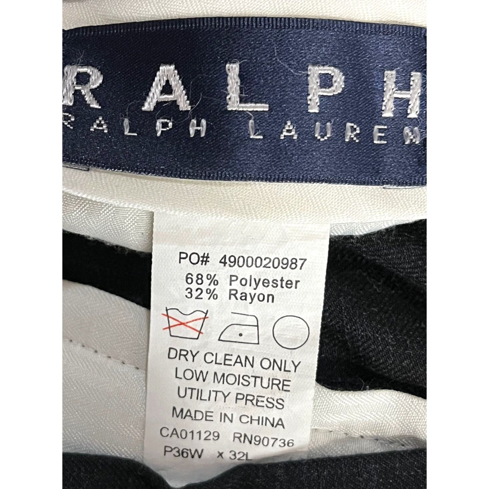 Ralph Lauren RALPH Ralph Lauren Dress Pants Sz 36 X 32 Mens Flat Front Blue Career Business Size US 36 / EU 52 - 5 Thumbnail