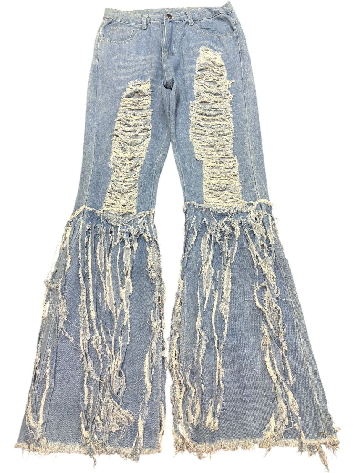 Hysteric Glamour Vintage Japanese Brand Heavy Distress Flare Jeans Size 28" / US 6 / IT 42 - 1 Thumbnail