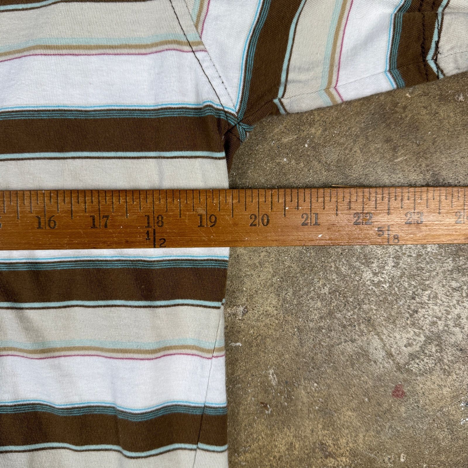 Levi's Vintage Levi’s Polo Shirt Men’s L Brown White Striped Y2K Size US L / EU 52-54 / 3 - 8 Thumbnail