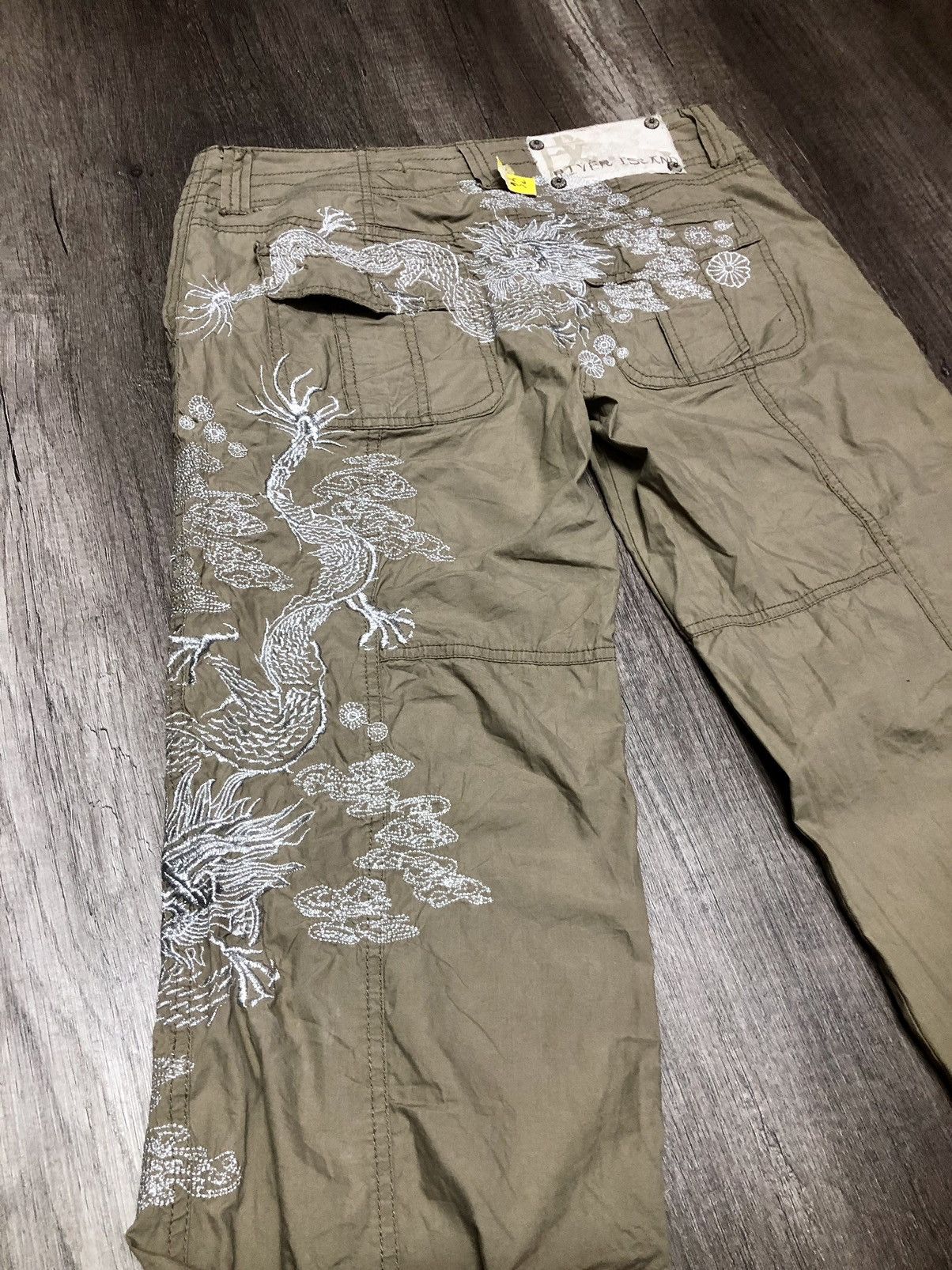 Japanese Brand × River Island River Island Cargo Pants Big Logo Dragon Sukajan Design Size US 32 / EU 48 - 6 Thumbnail