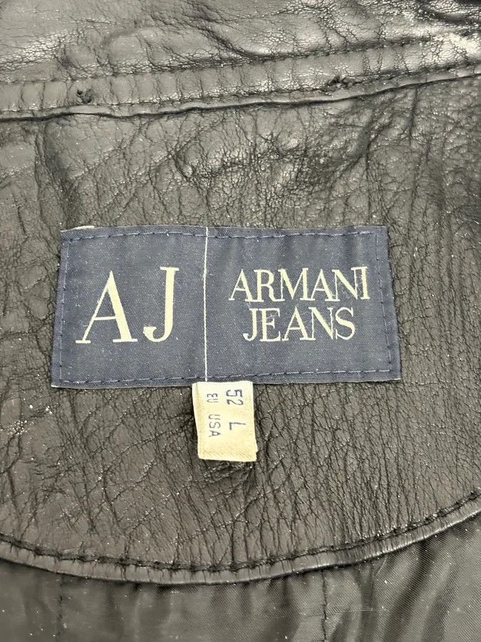 Armani 2000s Armani Prenium Black Leather Jacket Size US L / EU 52-54 / 3 - 11 Thumbnail