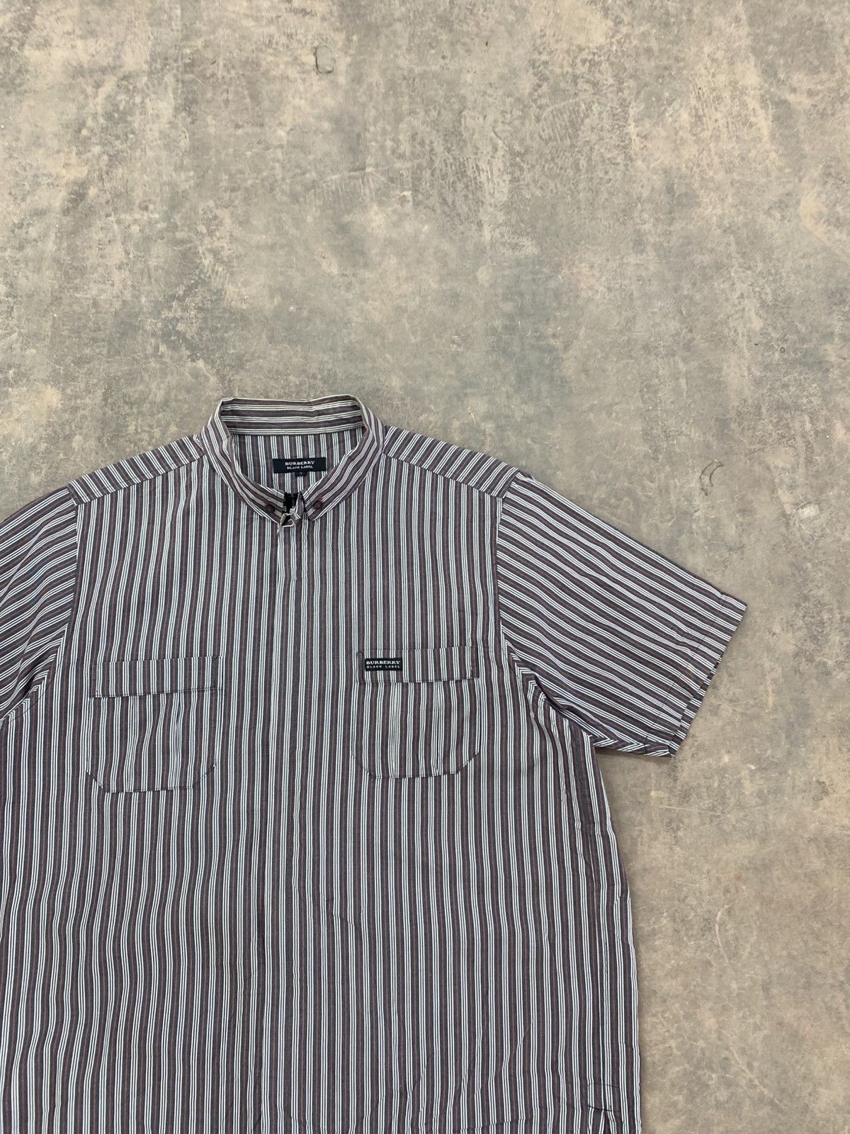 Burberry BURBERRY ZIP UP SS SHIRT DESIGNER JAPAN STRIPE Size US L / EU 52-54 / 3 - 4 Thumbnail