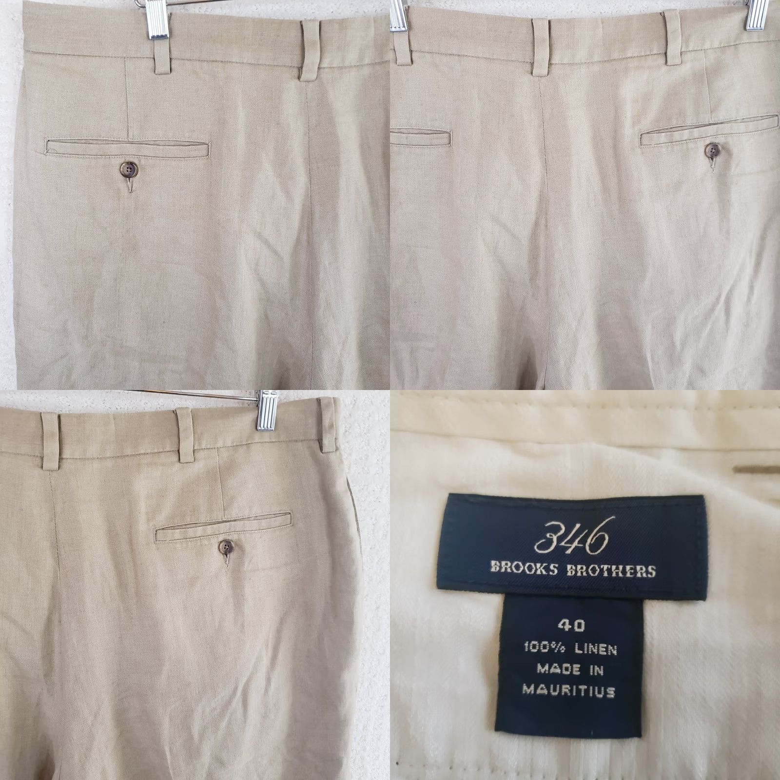 Brooks Brothers Brooks Brothers 346 Mens Linen Shorts Beige Tan Khaki - Travel Casual 9-Inch Size US 40 / EU 56 - 8 Thumbnail