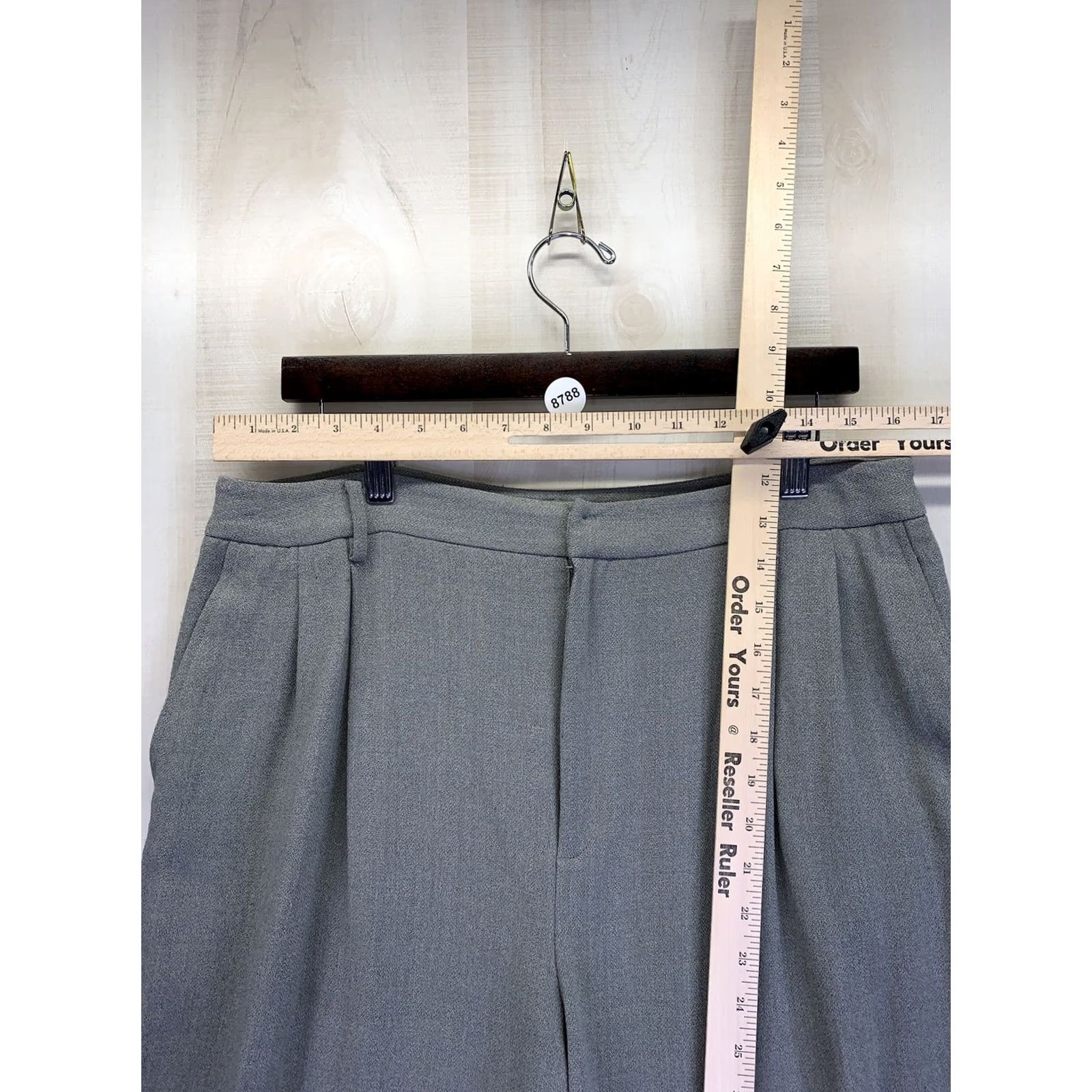 Ellen Tracy Linda Allard Ellen Tracy Pants Women 14 Gray Wool Wide-Leg Ankle Size 14 Casual Workwear Size 36" / US 14 / IT 50 - 2 Thumbnail