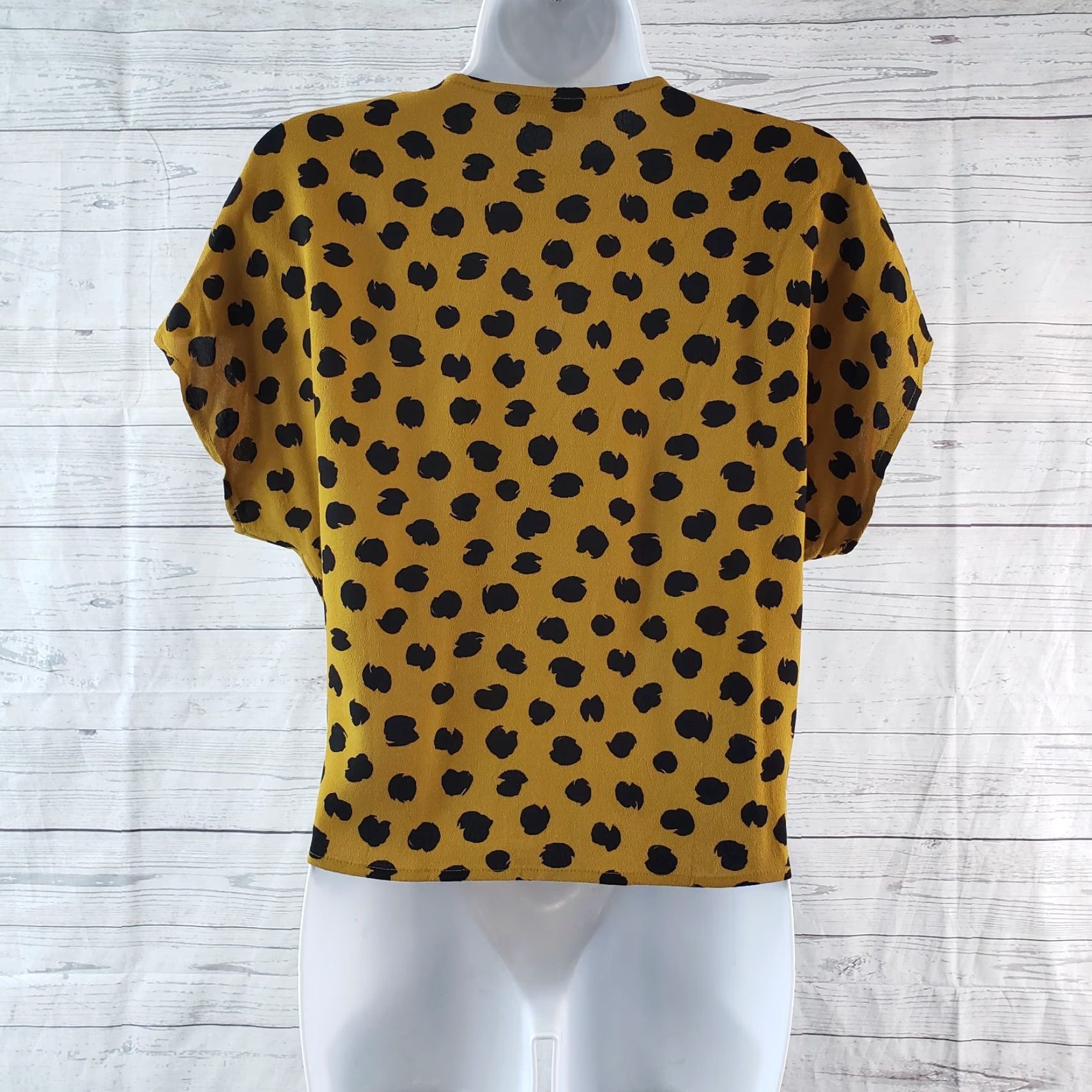 Madewell Madewell Womens Blouse Sash Tie Wrap Top Painted Spots V-Neck Short Sleeve Sz S Multicolor Womens Size S / US 4 / IT 40 - 4 Thumbnail