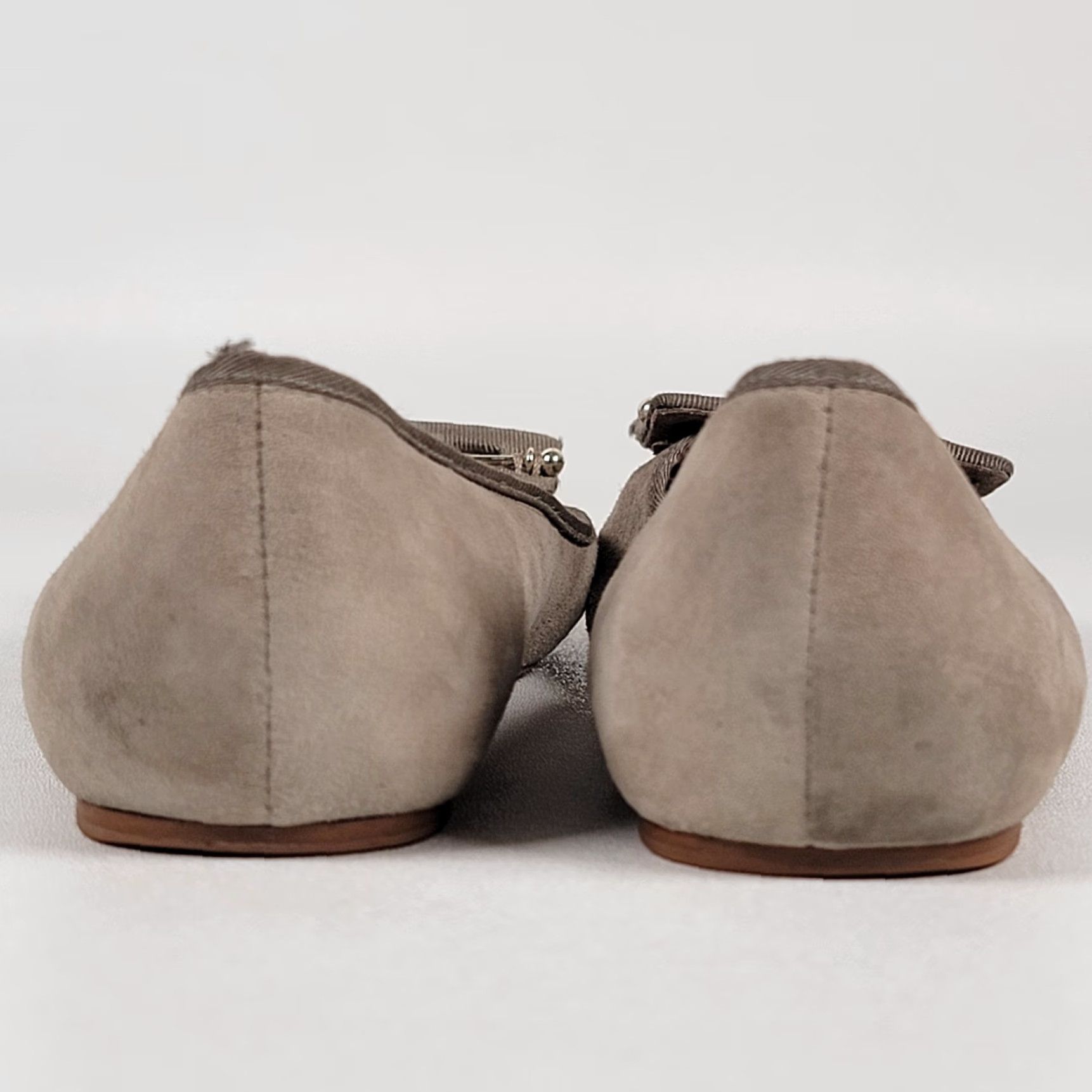 Zac Posen Zac Zac Posen Vonte Beige Suede Buckle Square Toe Slip On Ballet Flats 8.5 Womens Size US 9 / IT 39 - 6 Thumbnail