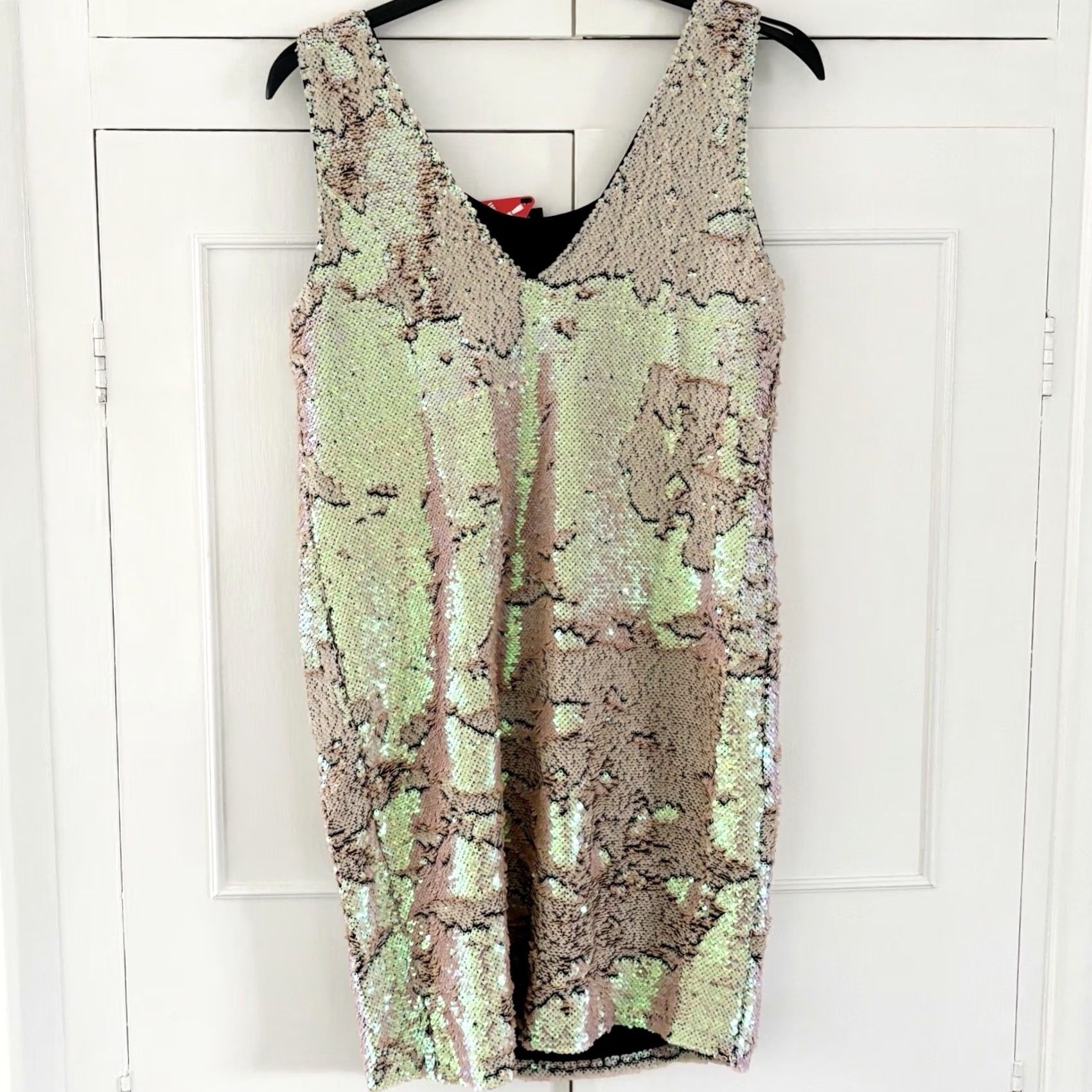 Vintage VINTAGE? No — Definitions Sequin Shift Dress UK 12 Party Event Club BNWT Women Shift Above The Knee Multicoloured Sleeveless Party Womens Size XL / US 12-14 / IT 48-50 - 2 Thumbnail