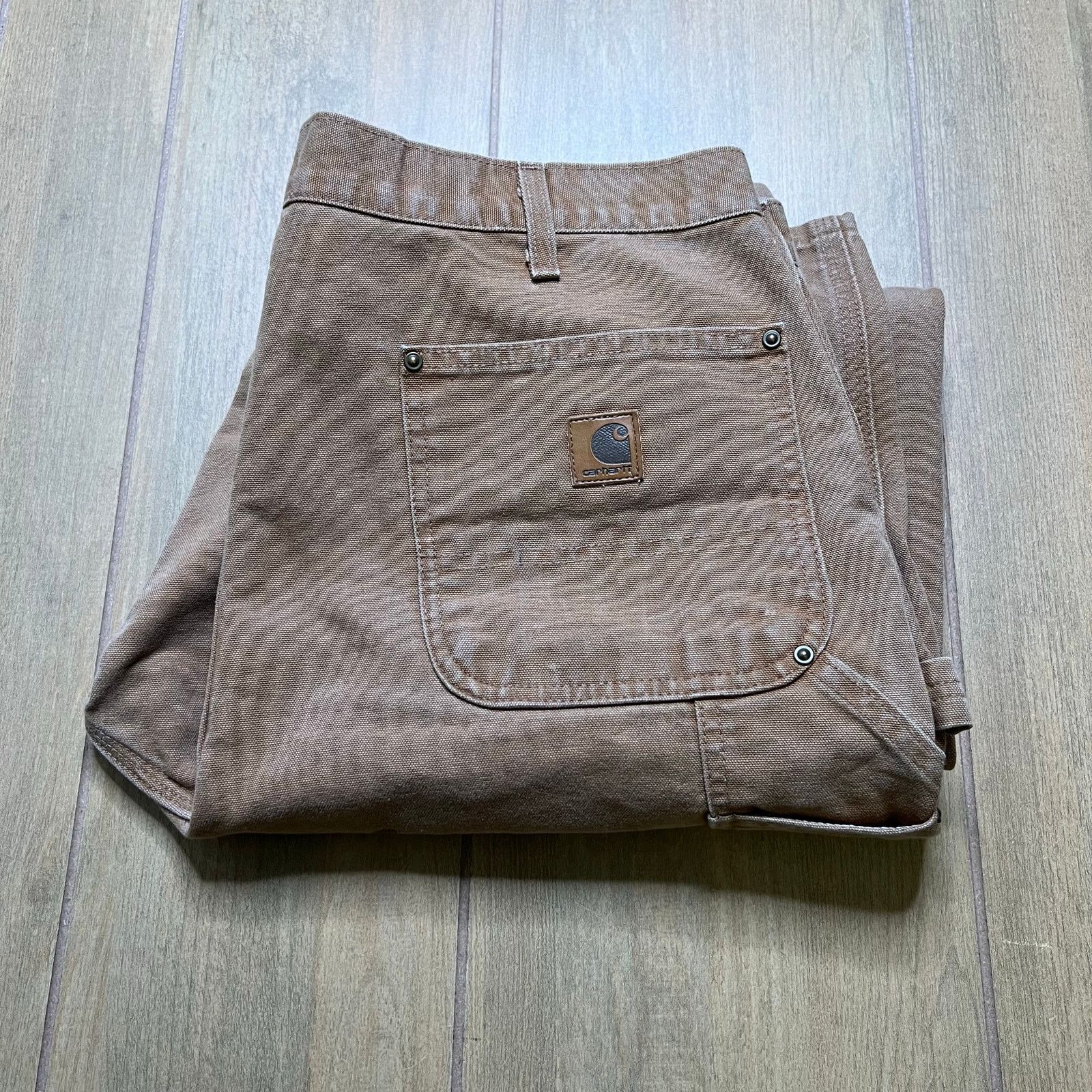 Carhartt B136 Double Knee Duck Pants Brown 38x34 Dungaree