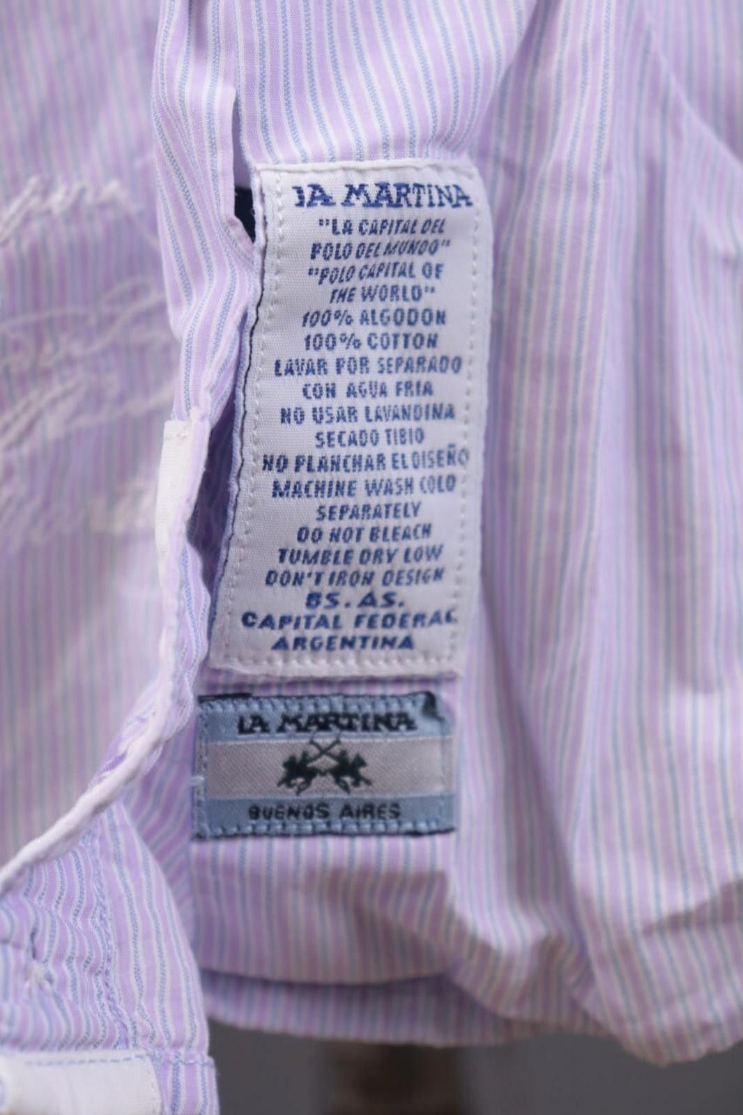 La Martina La Martina Buenos Aires Purple Pinstripe Shirt Size XXL Size US XXL / EU 58 / 5 - 5 Thumbnail