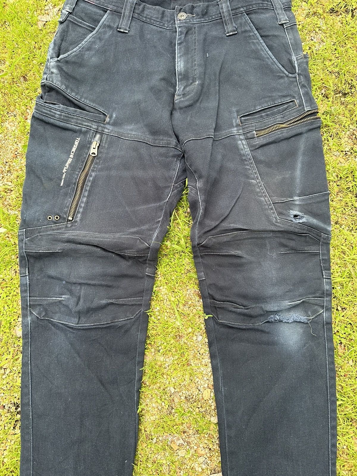 Beauty Beast VINTAGE DOUBLE KNEE TORAICHI JAPAN FADED BIKERS PANTS Size US 32 / EU 48 - 2 Thumbnail