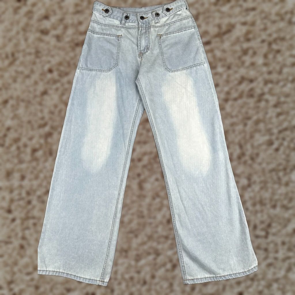 Vintage Gold Trans Jeans Womens 28 Blue Denim Light Wash Distressed 28x30 Regular 5-Pocket Design Zip Button Jeans Womens Size 28" / US 6 / IT 42 - 1 Thumbnail