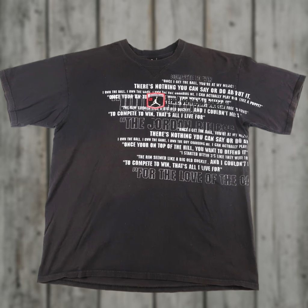 Jordan Brand VINTAGE Jordan T Shirt Mens XL Dominate Love of the Game Jumpman 23 Black Cotton Size US XL / EU 56 / 4 - 1 Thumbnail