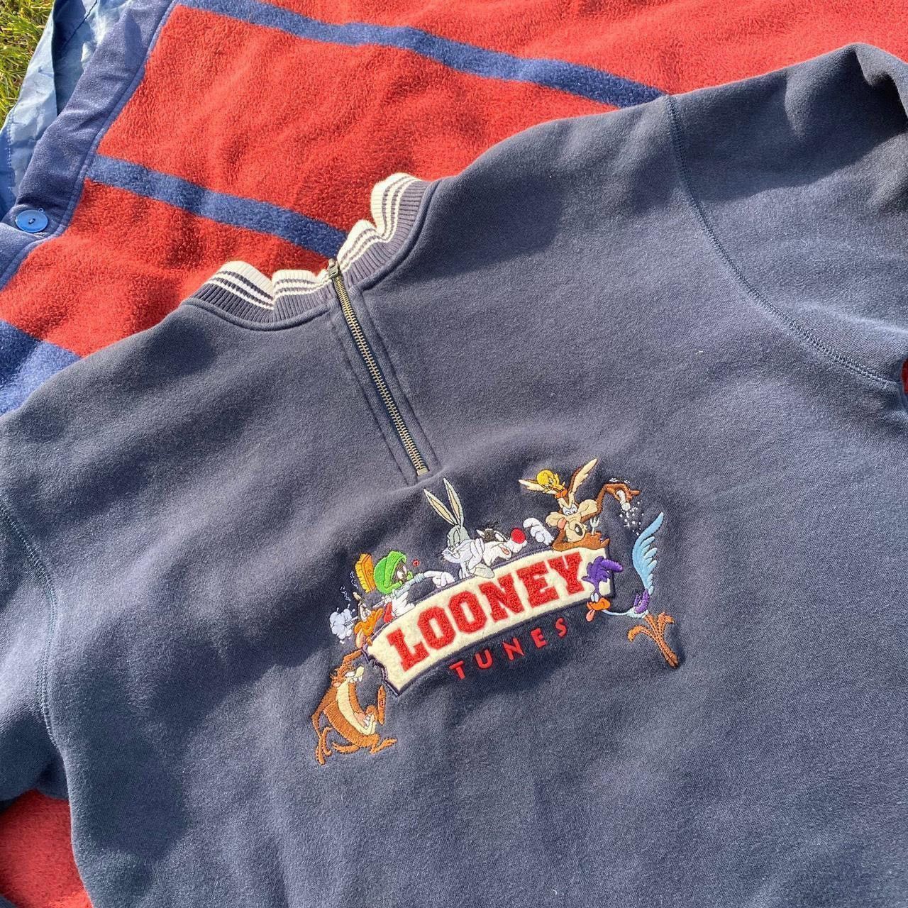 Warner Bros Vintage WB Studio 1998 90s Looney Tunes Embroidered 1/4 Zip Size US S / EU 44-46 / 1 - 2 Thumbnail